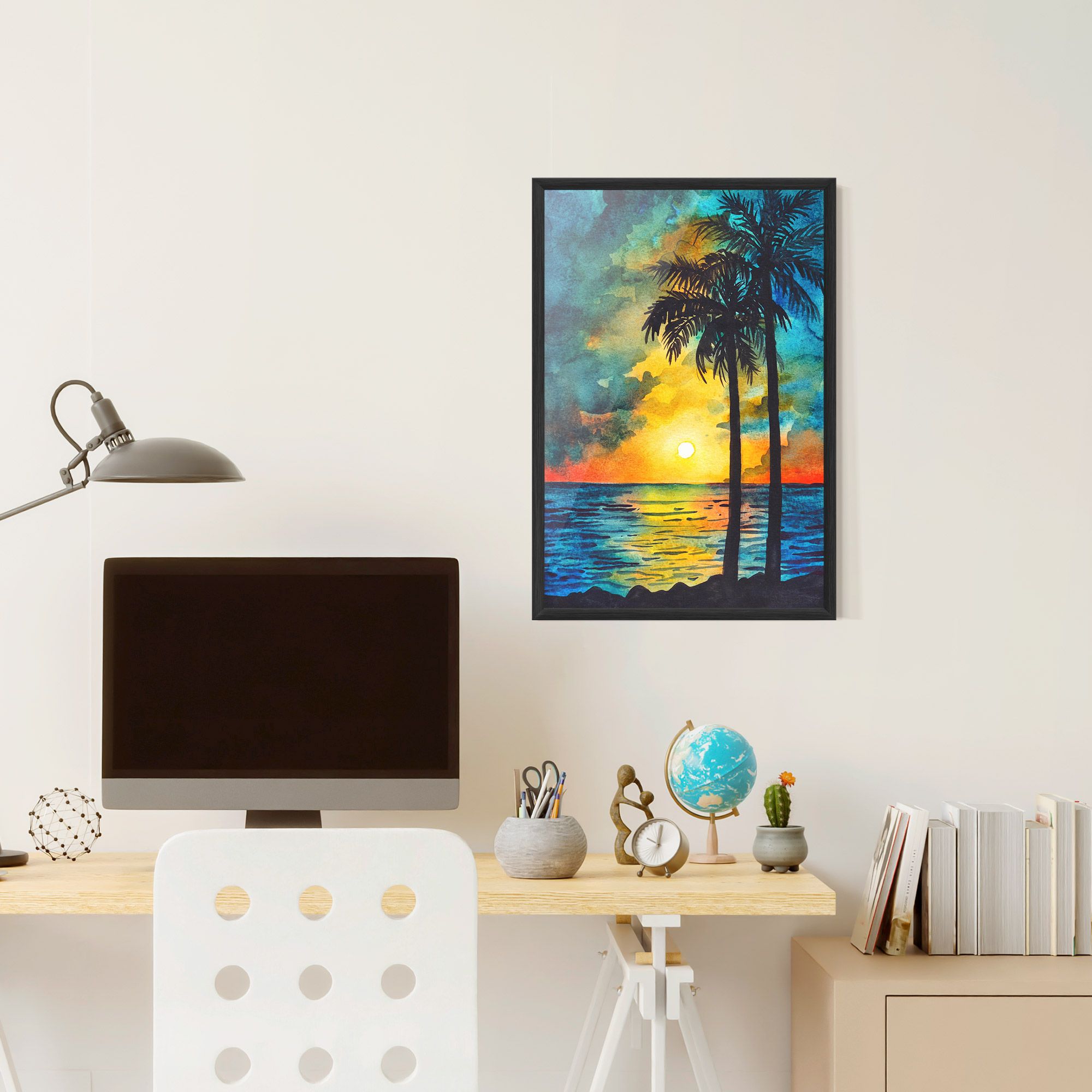 Sunset Watercolor Tree mockup 6