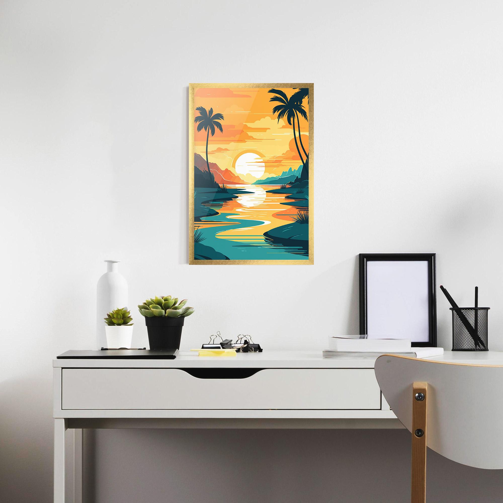 Keretezett Poszter Beach Water mockup 7