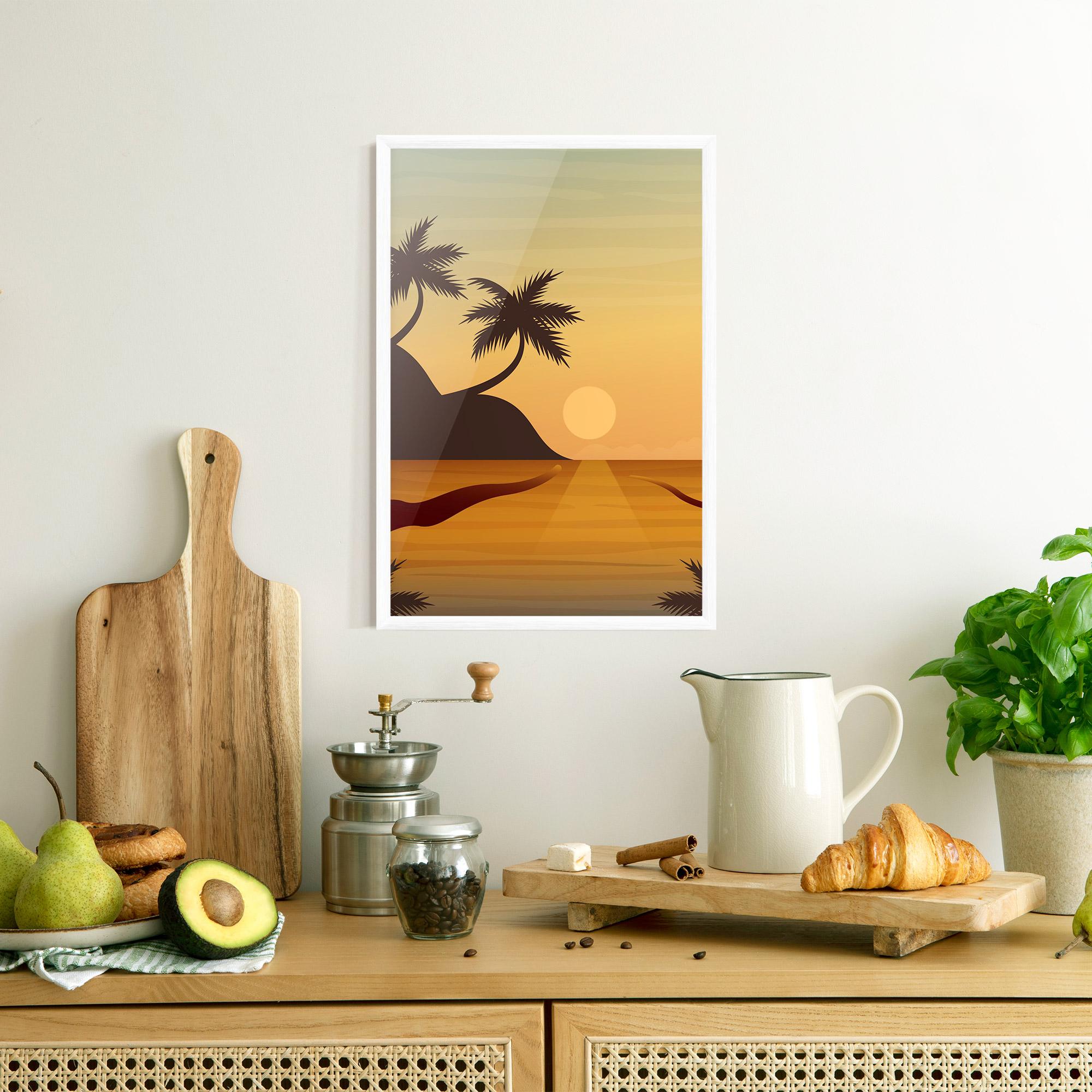 Keretezett Poszter Sunset Beach 03 mockup 8