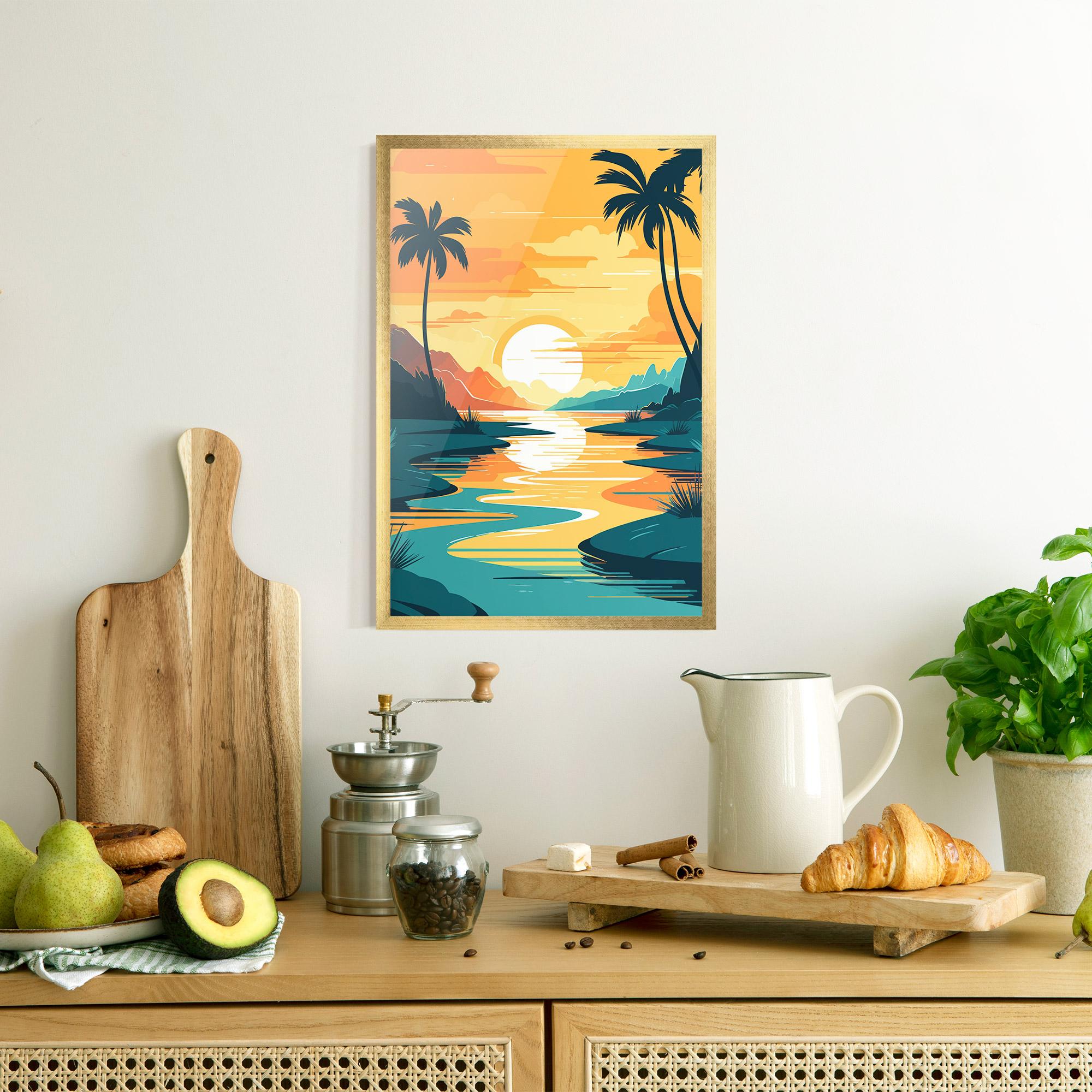 Keretezett Poszter Beach Water mockup 8