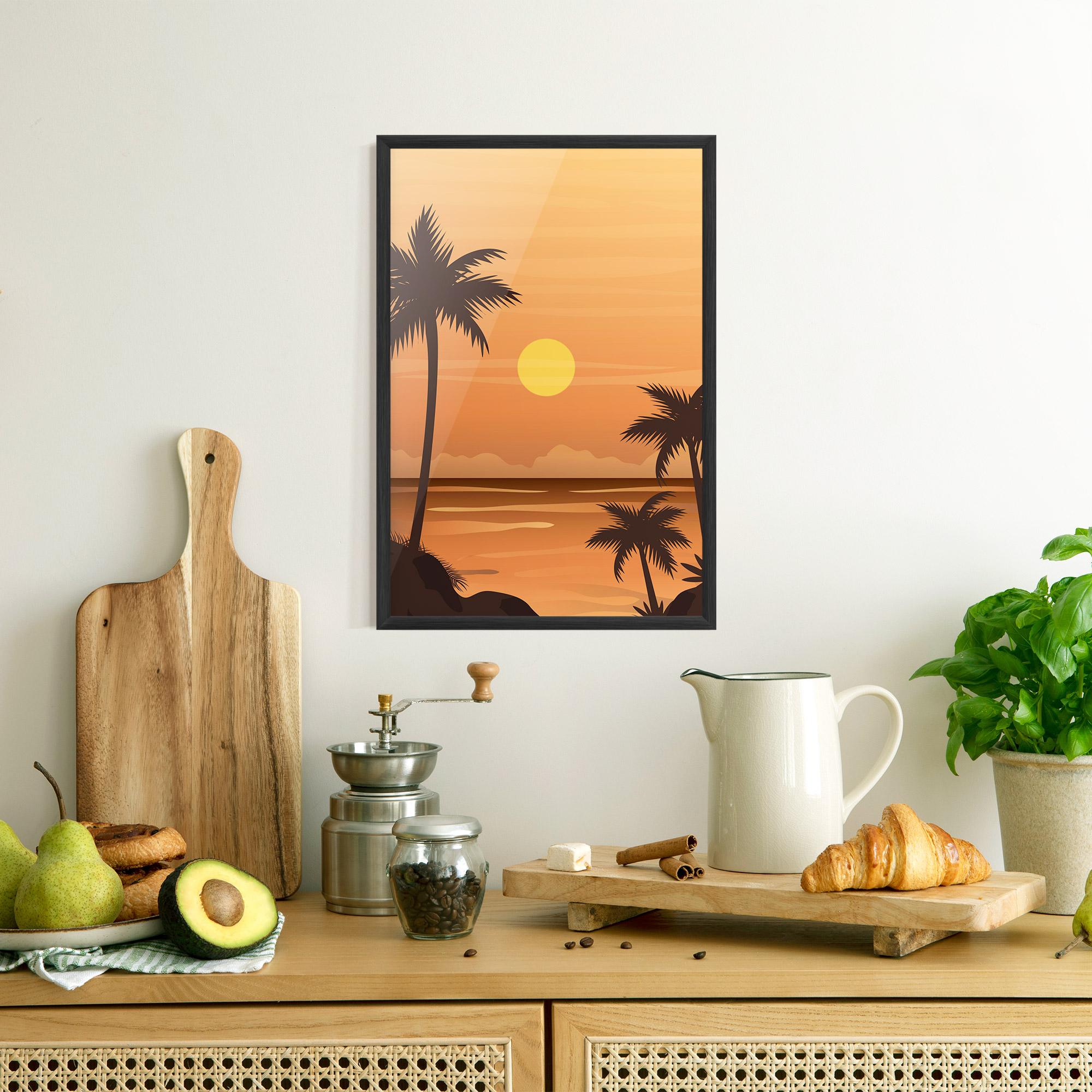 Keretezett Poszter Sunset Beach 01 mockup 8