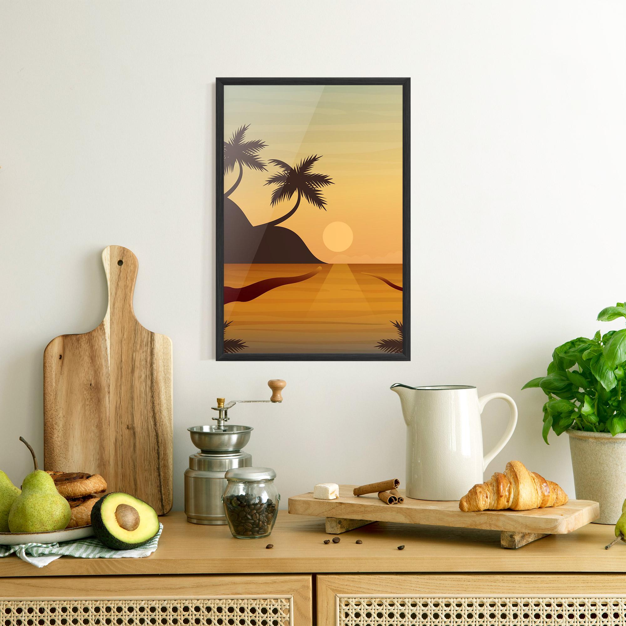 Keretezett Poszter Sunset Beach 03 mockup 8