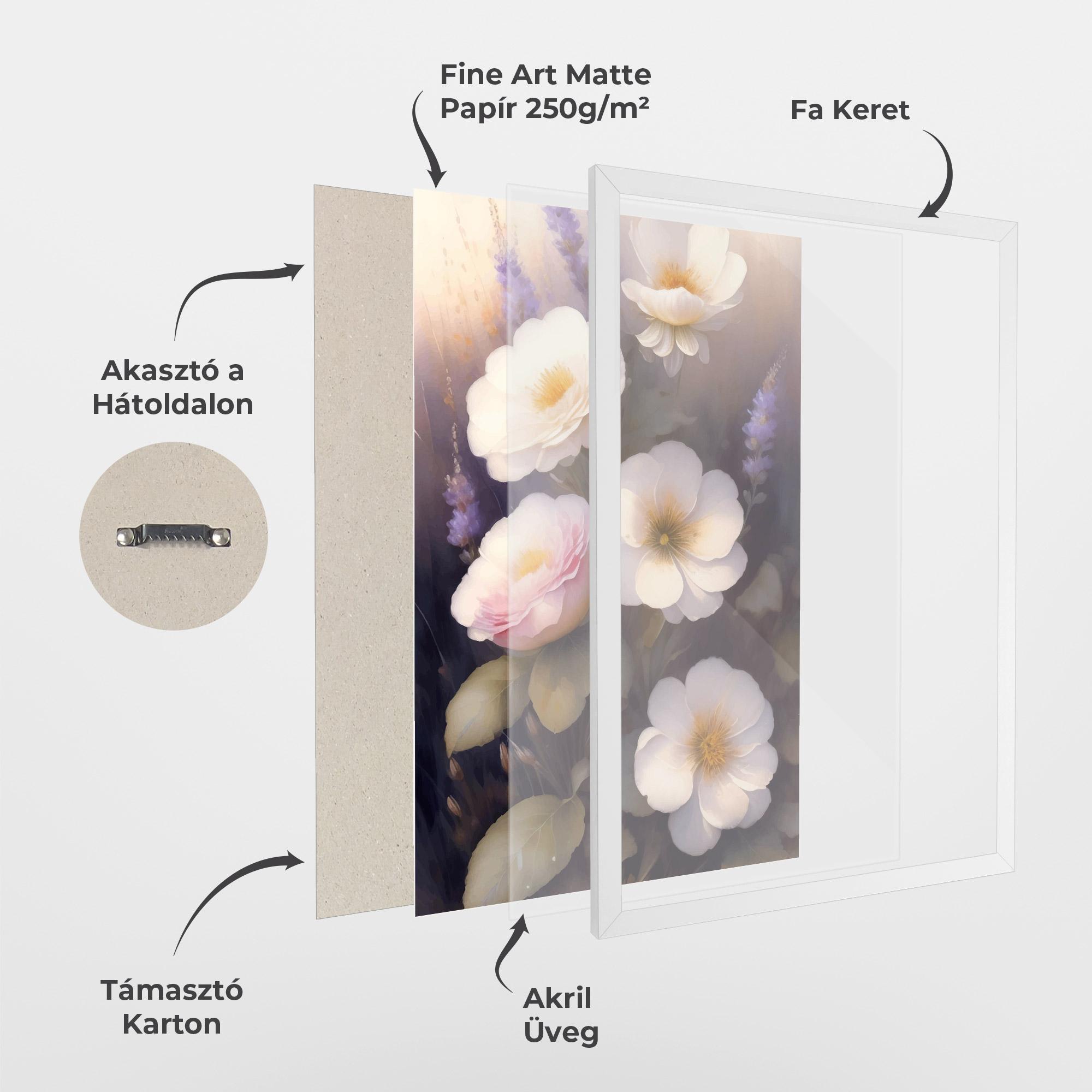 Keretezett Poszter Cream Flower Spring mockup 1