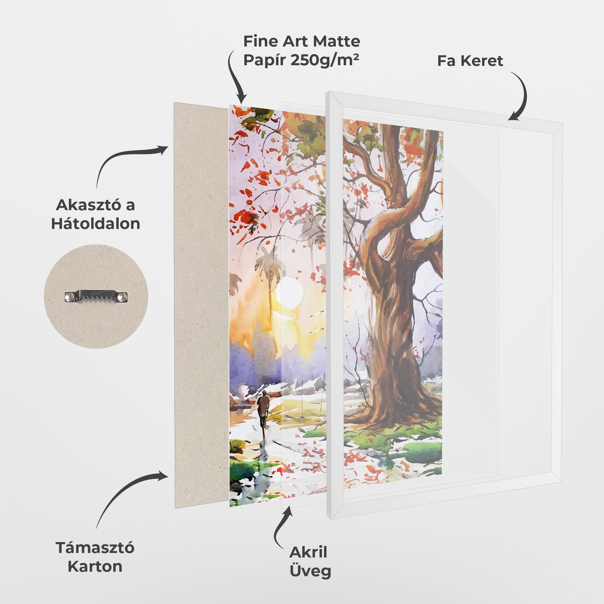 Keretezett Poszter Watercolor Spring Tree mockup 1