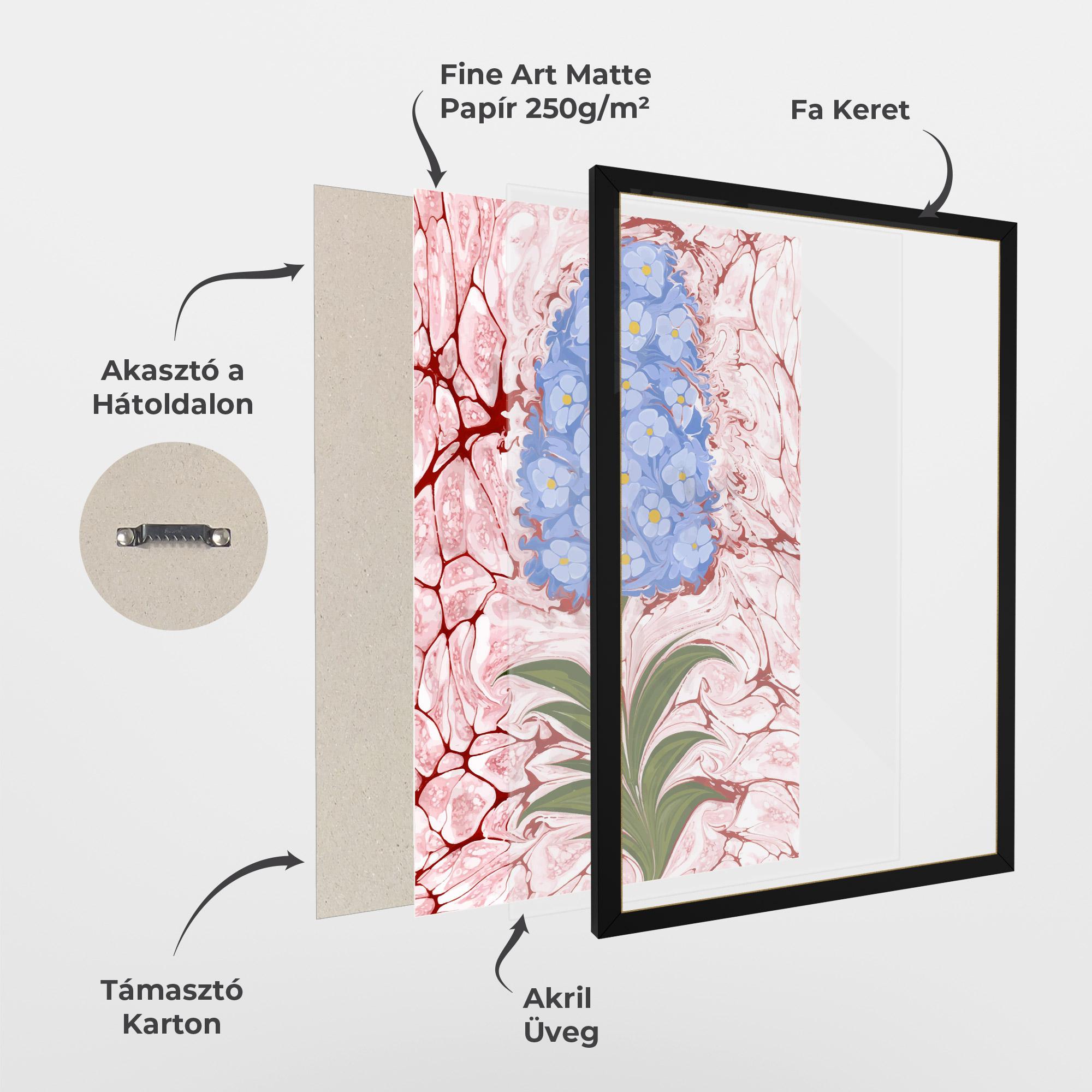 Keretezett Poszter Blue Spring Flower mockup 1