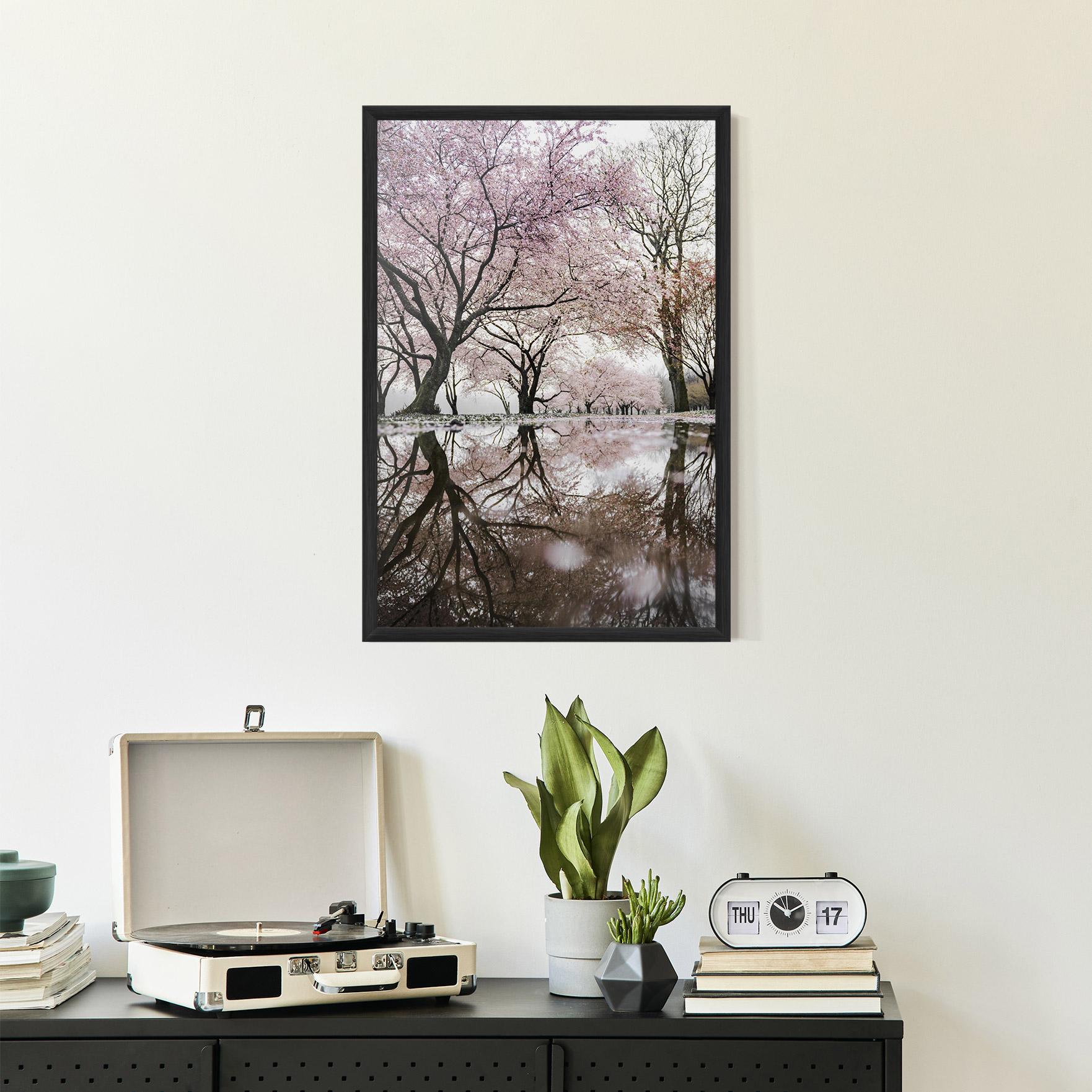 Keretezett Poszter Pretty Pink Spring Tree mockup 2
