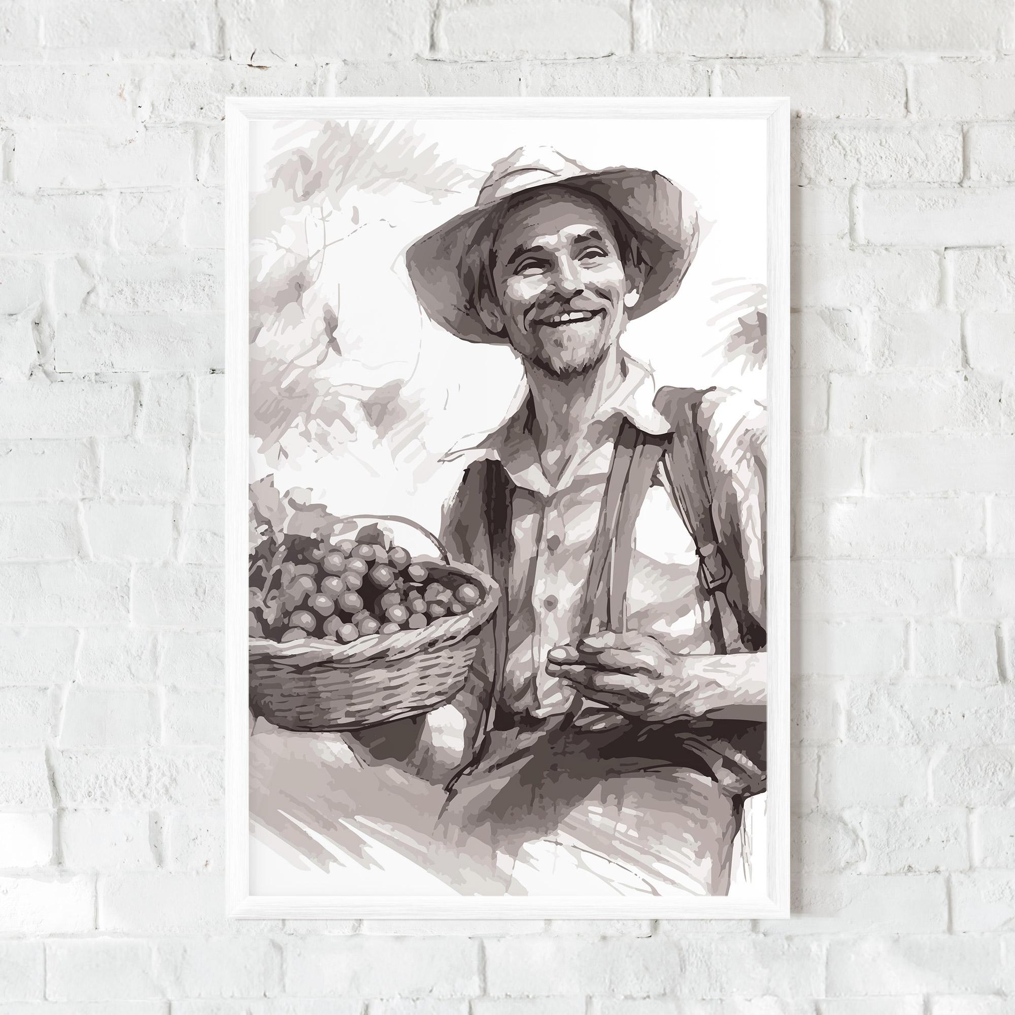 Keretezett Poszter Happy Farmer mockup 0