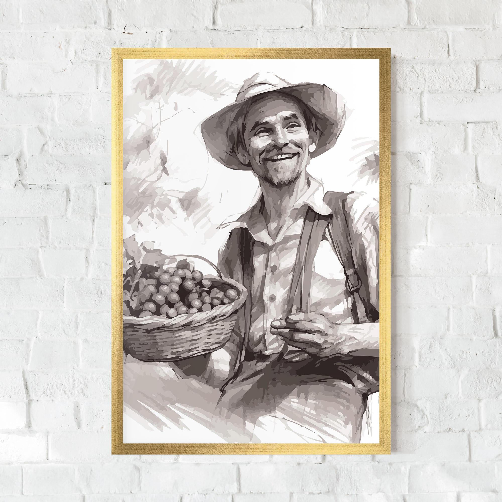 Keretezett Poszter Happy Farmer mockup 0