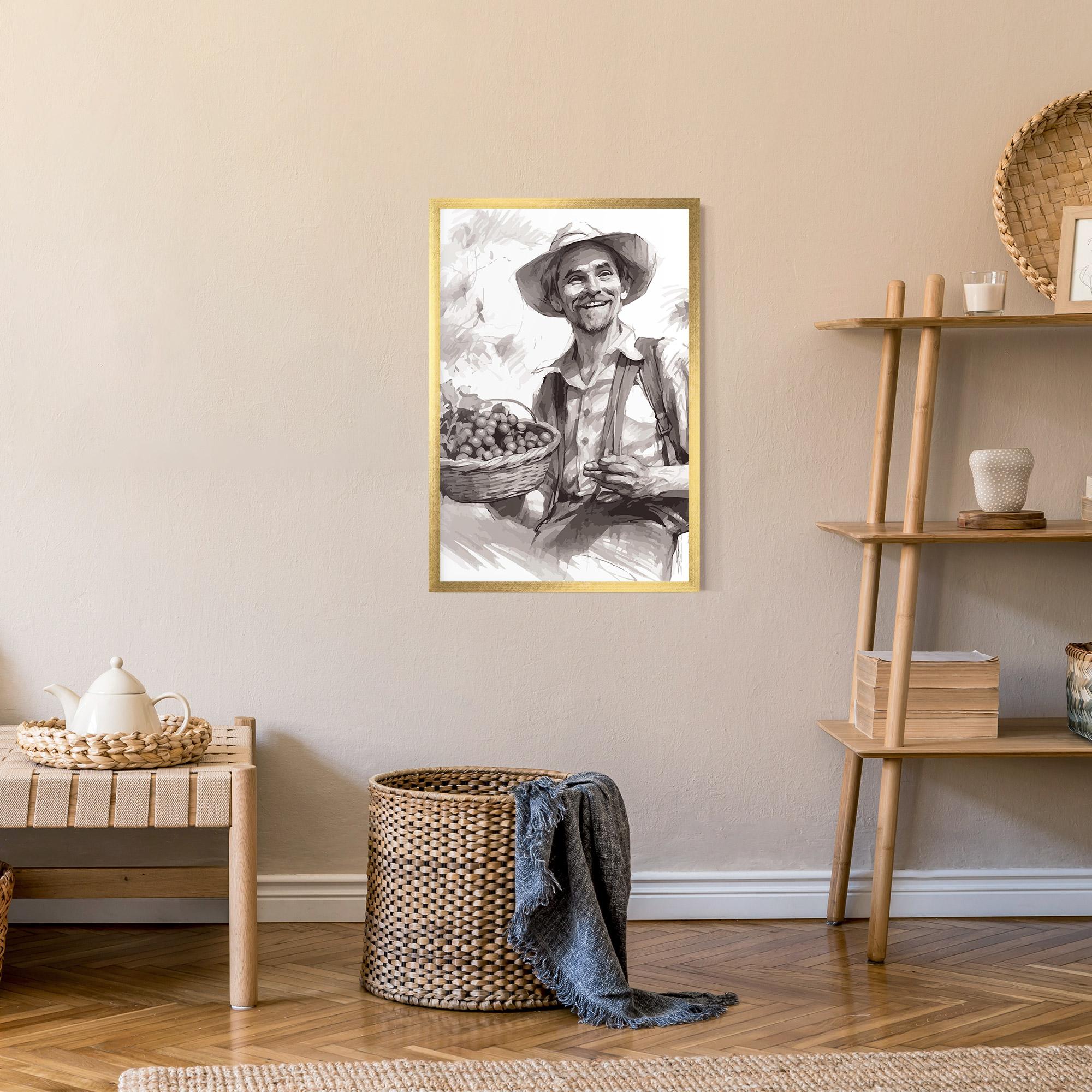 Keretezett Poszter Happy Farmer mockup 9