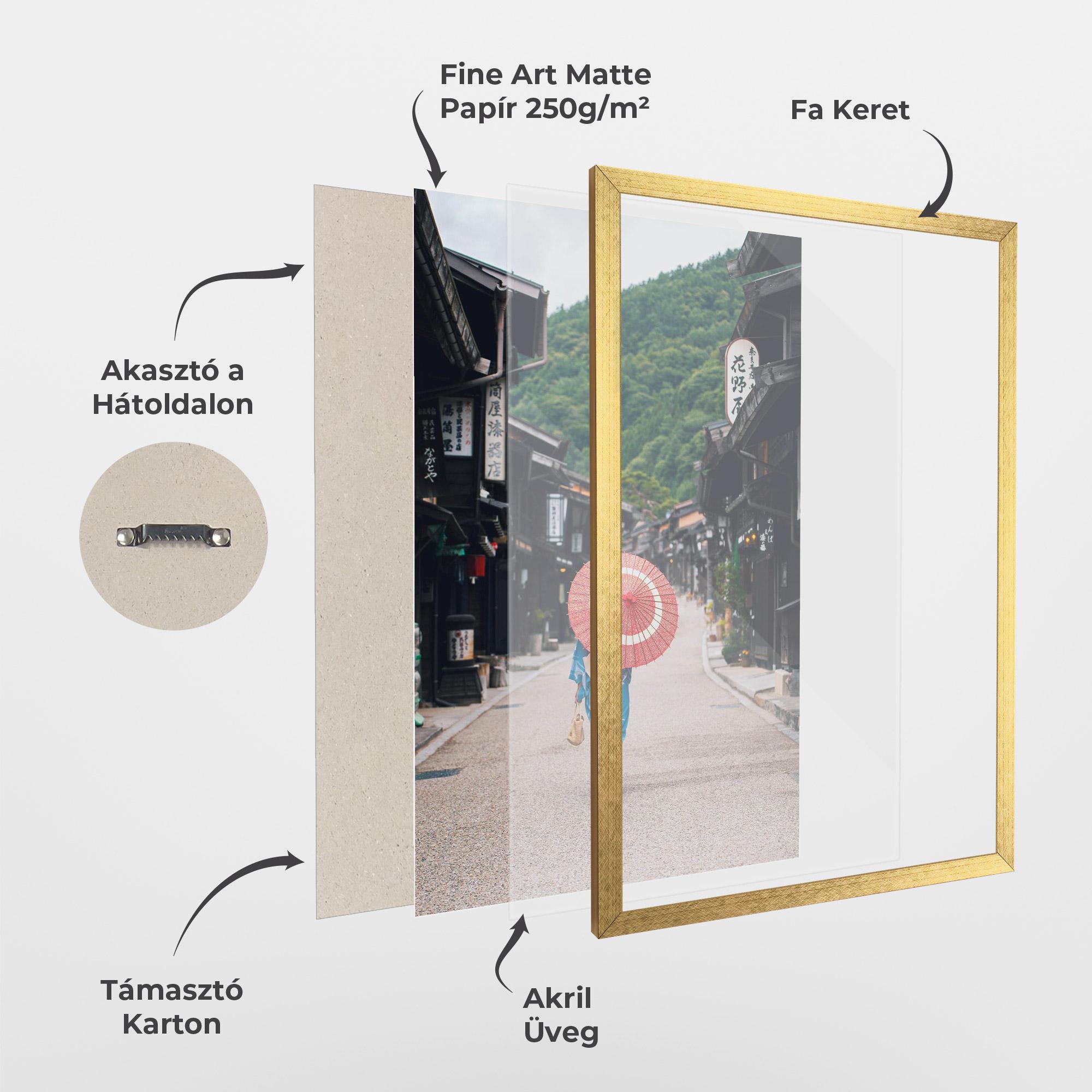 Keretezett Poszter China Roads mockup 1