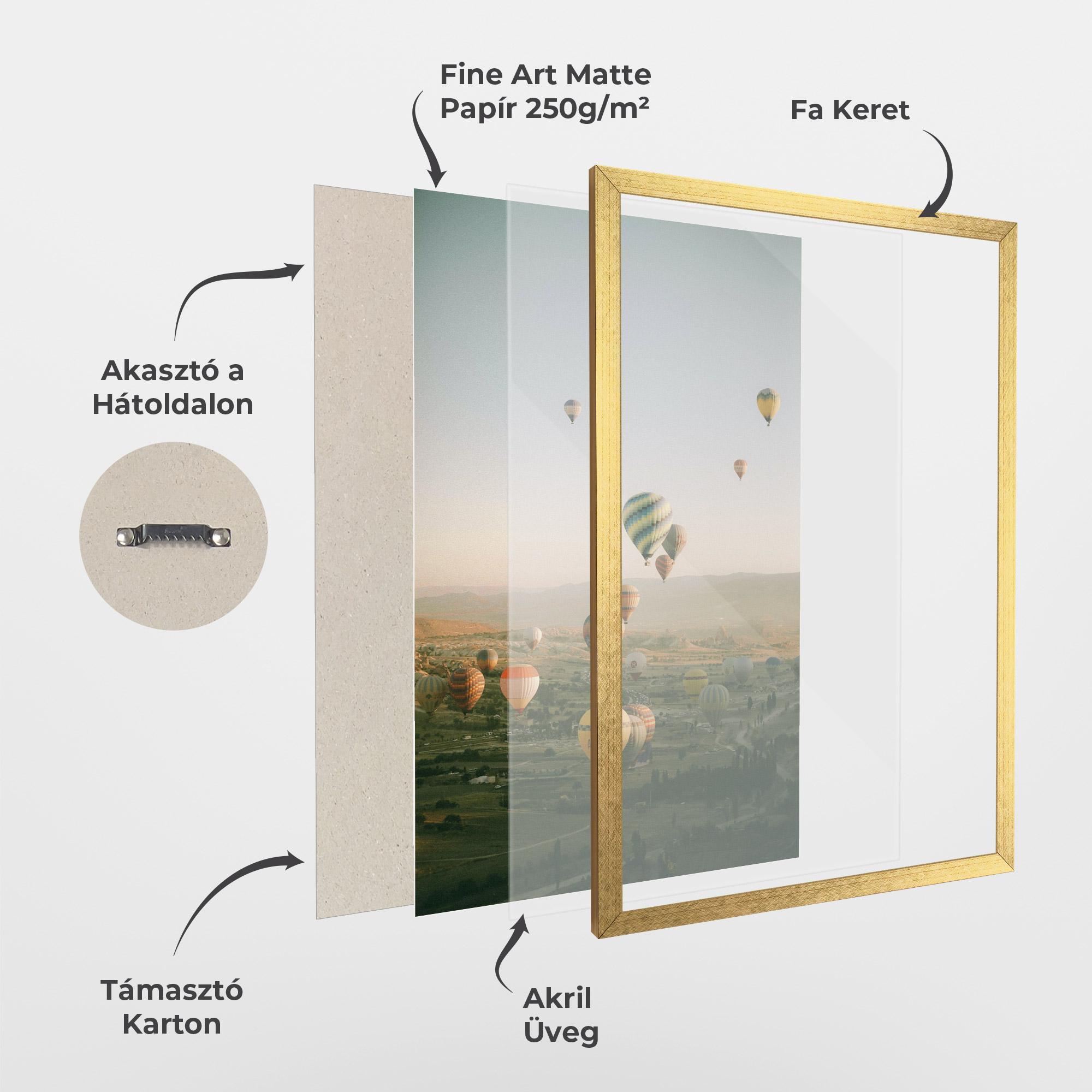 Keretezett Poszter Hot Ballons mockup 1