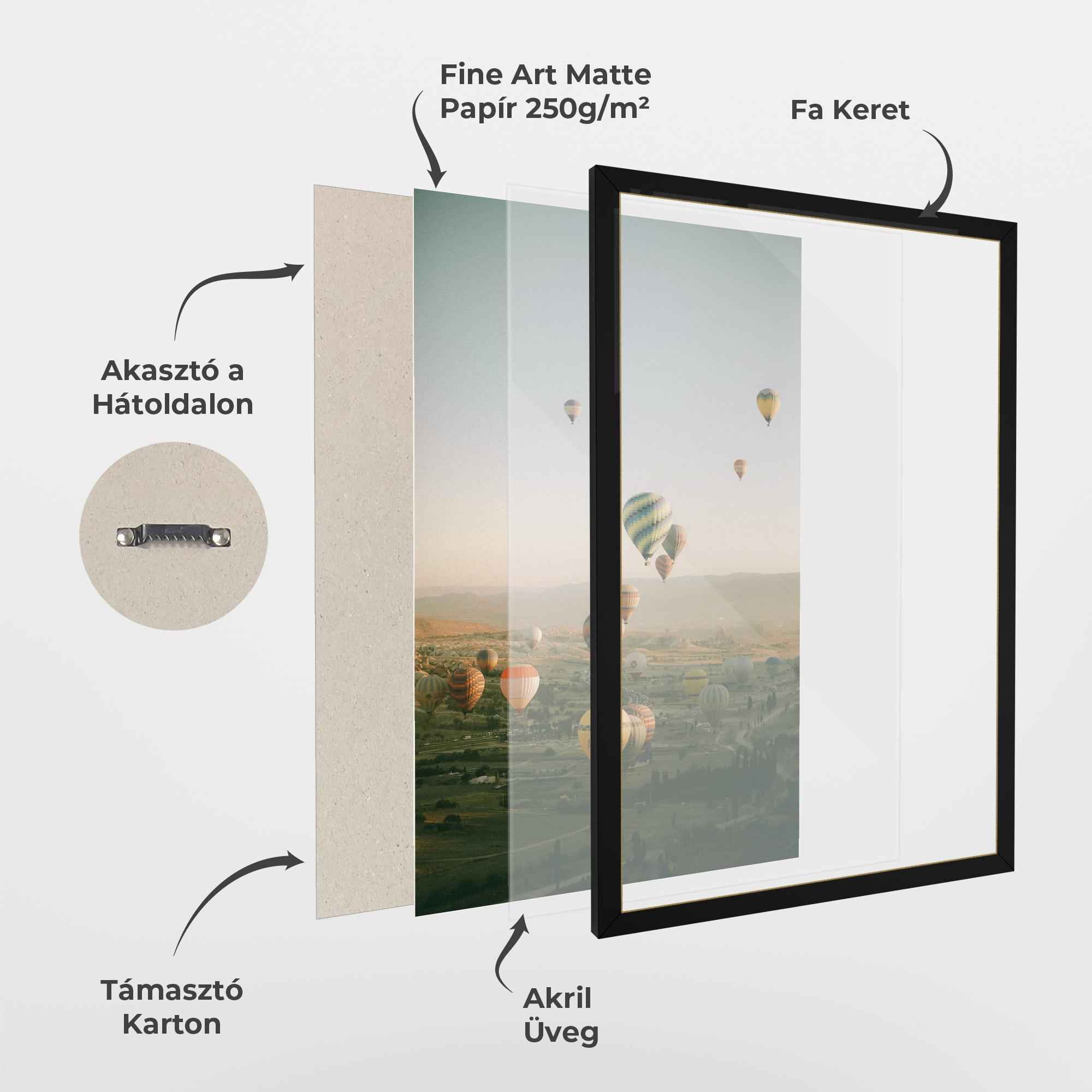 Keretezett Poszter Hot Ballons mockup 1