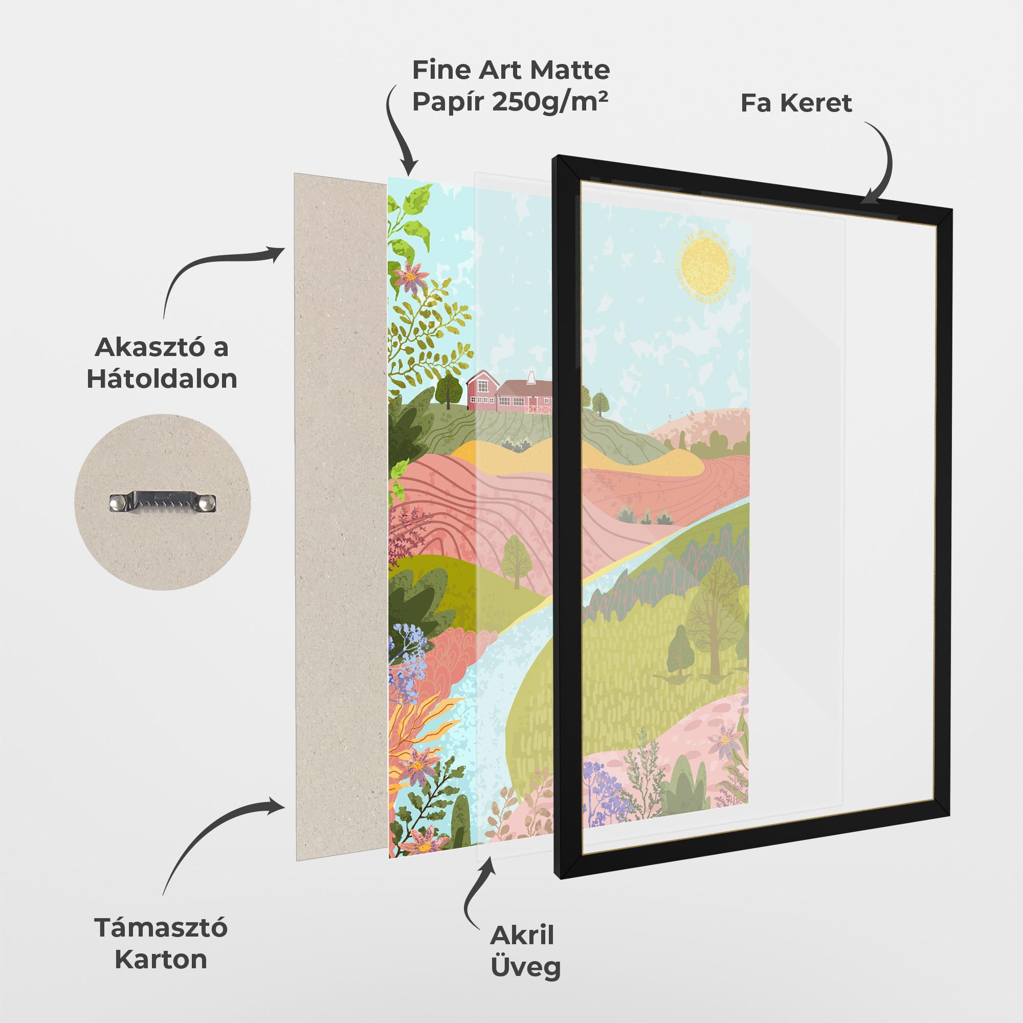 Keretezett Poszter Pink House View mockup 1