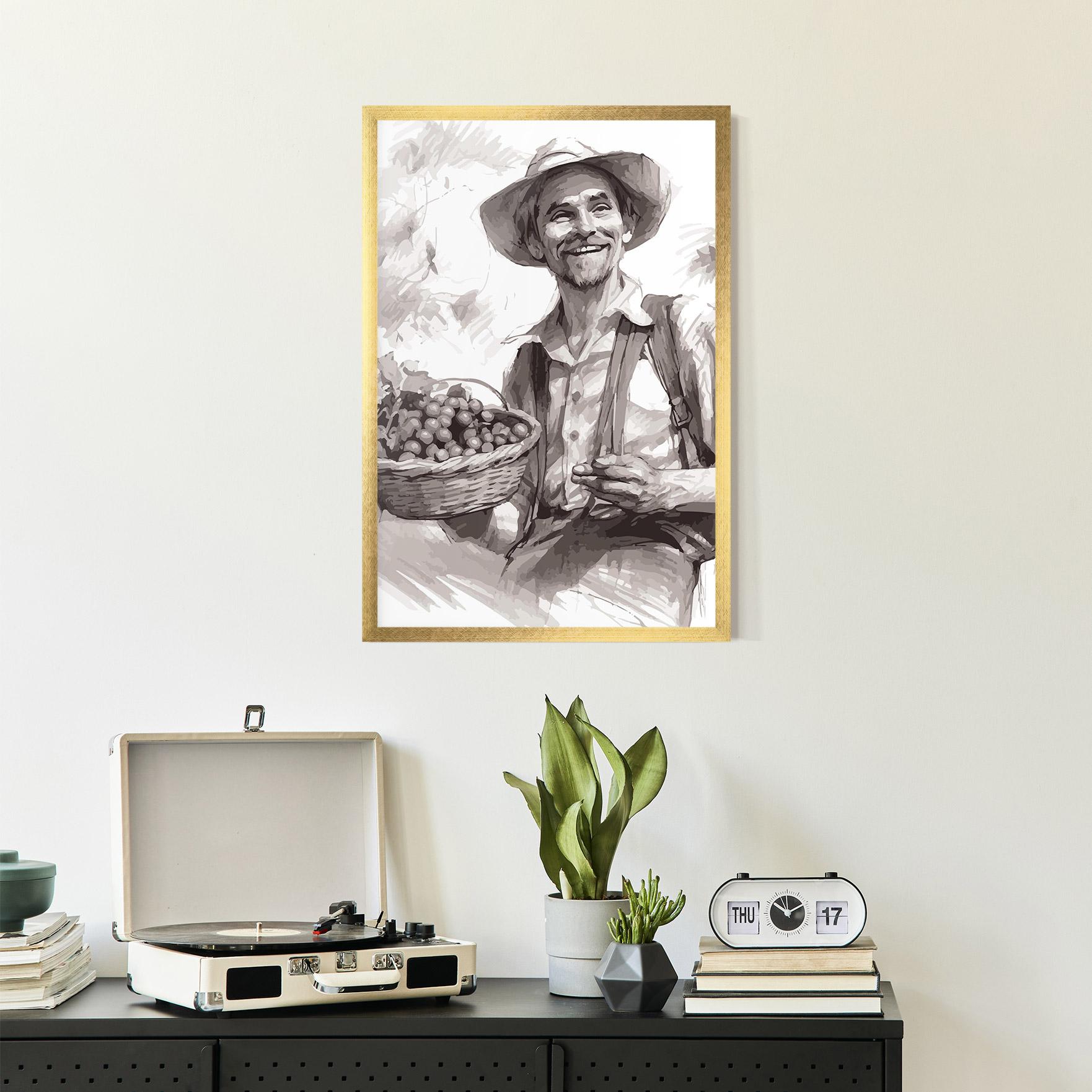 Keretezett Poszter Happy Farmer mockup 2