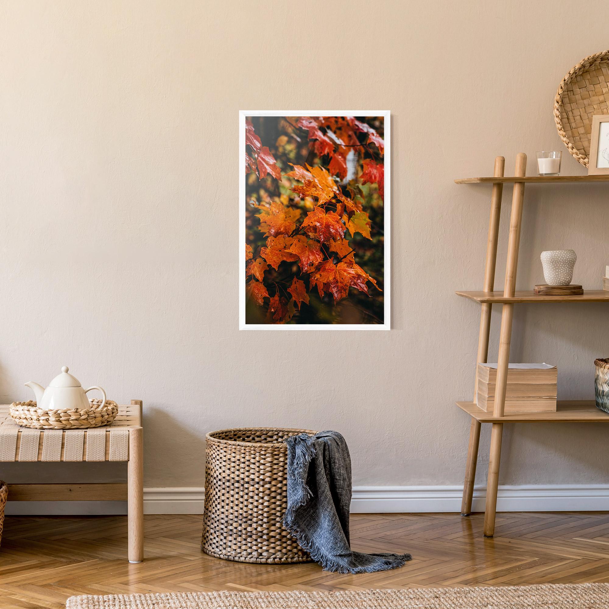 Keretezett Poszter Orange Autumn Leaves mockup 9