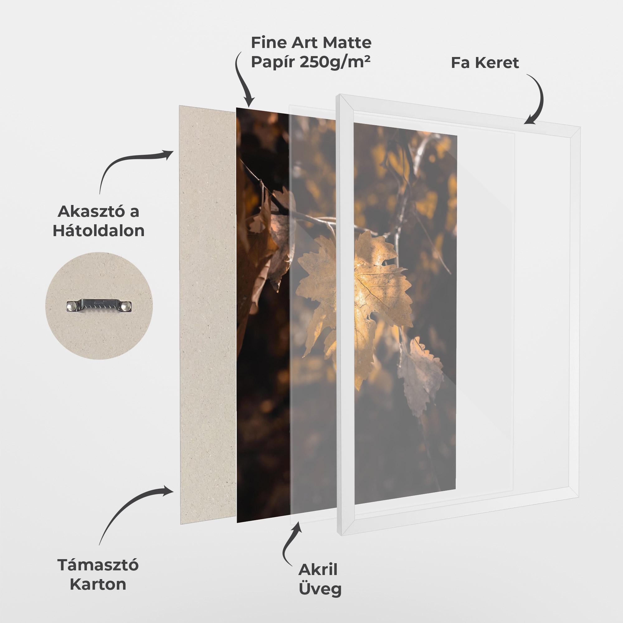 Keretezett Poszter Autumn Brown Leaf mockup 1