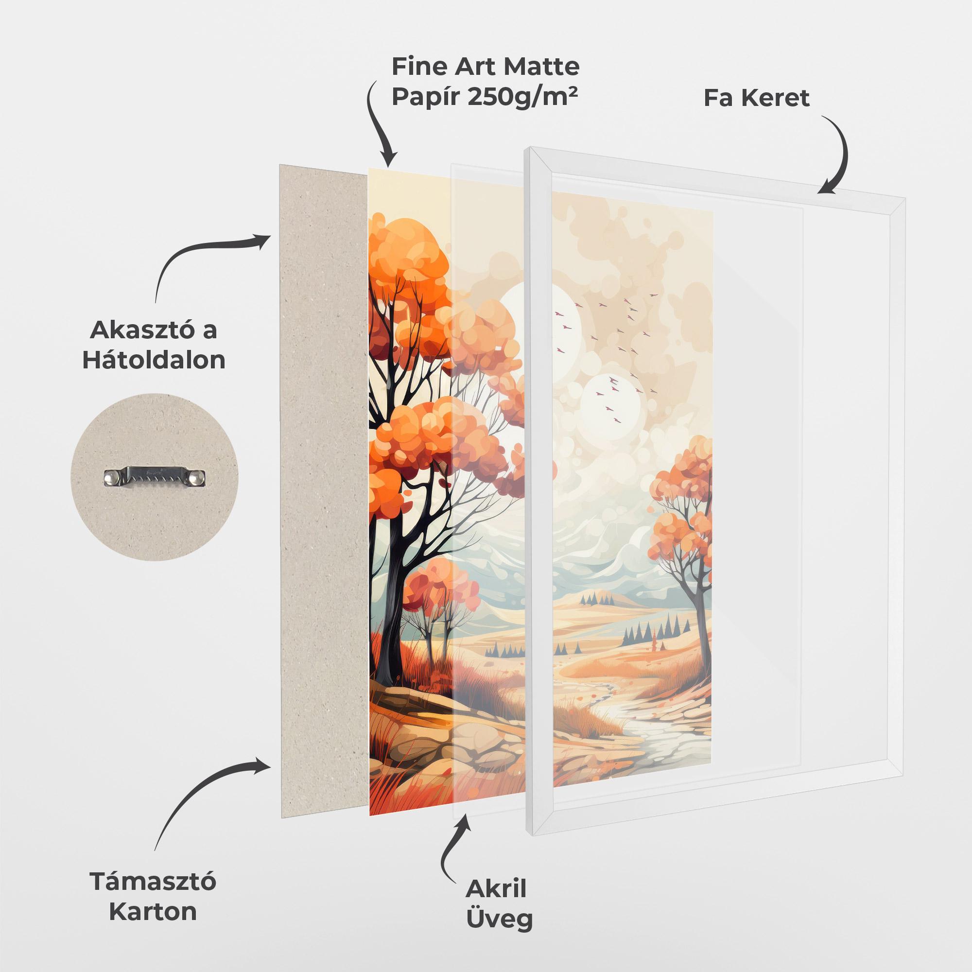 Keretezett Poszter Autumn Tree Painting mockup 1