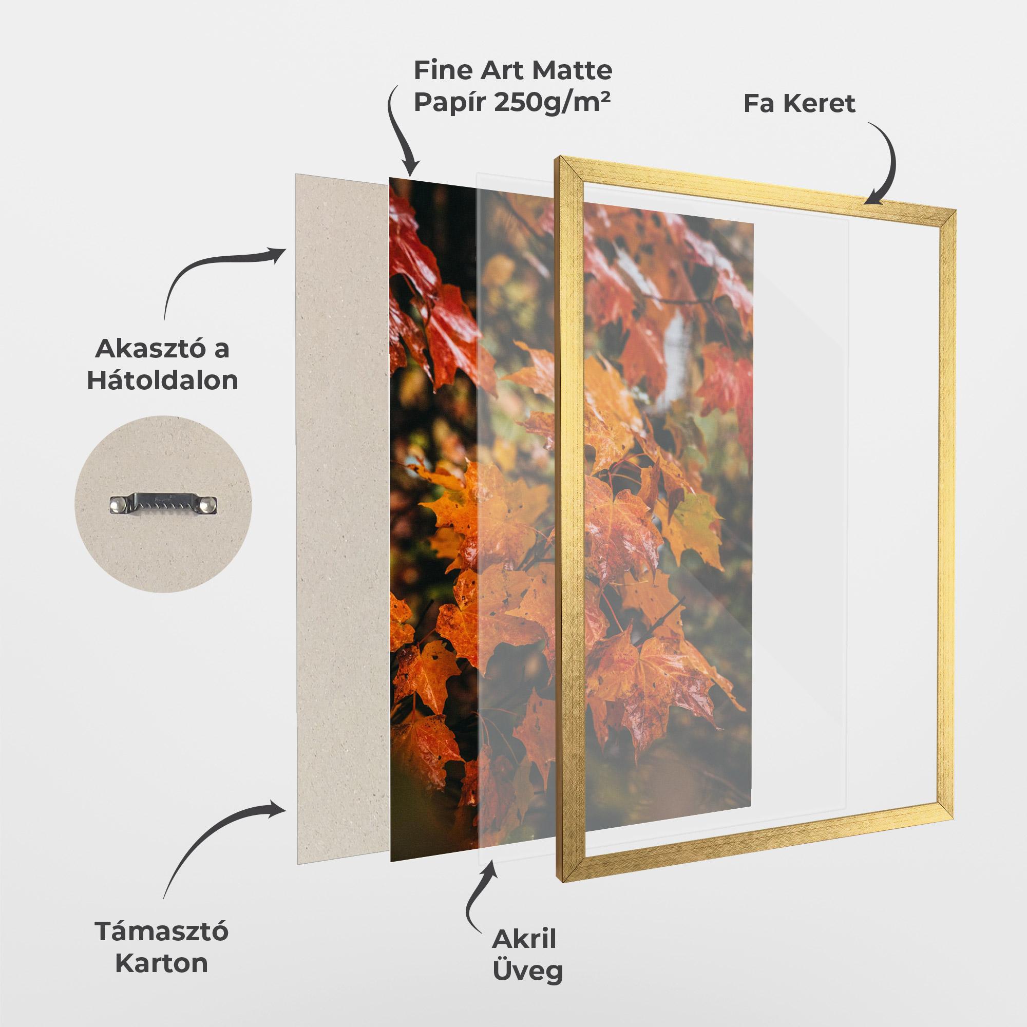 Keretezett Poszter Orange Autumn Leaves mockup 1