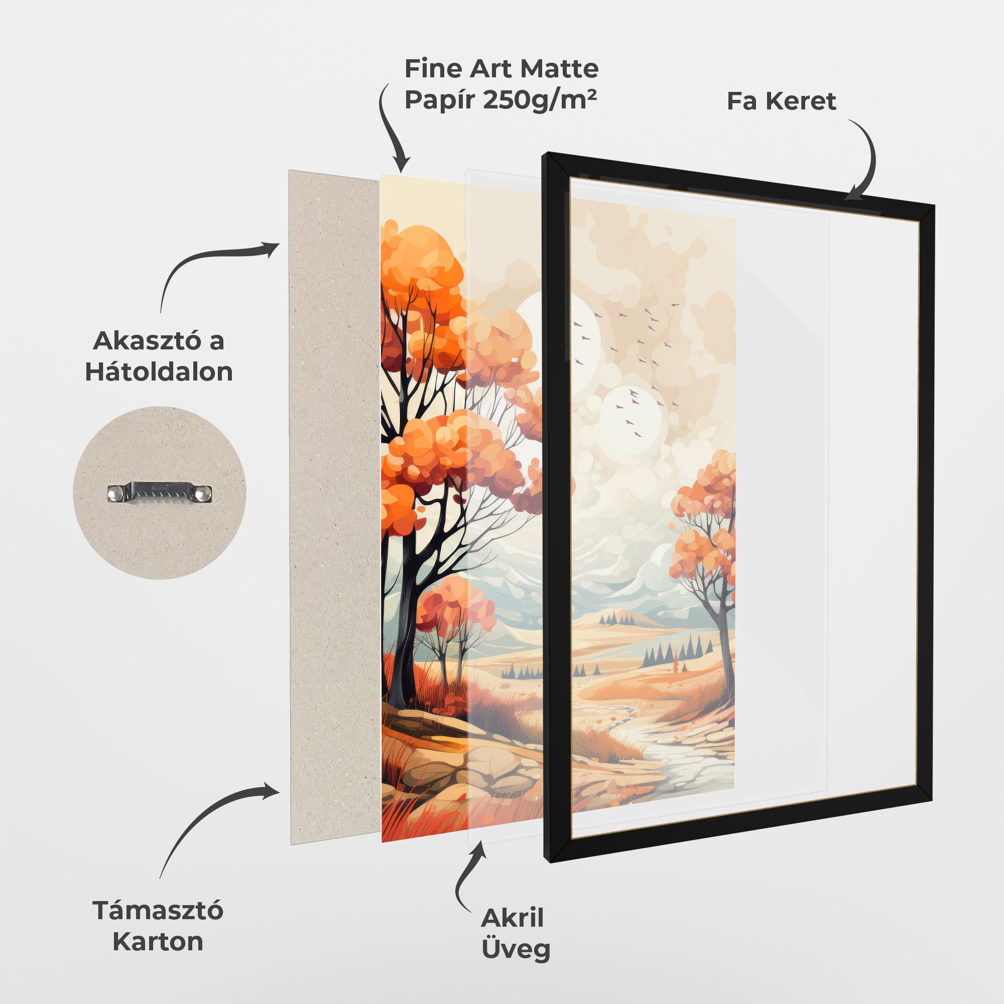 Keretezett Poszter Autumn Tree Painting mockup 1