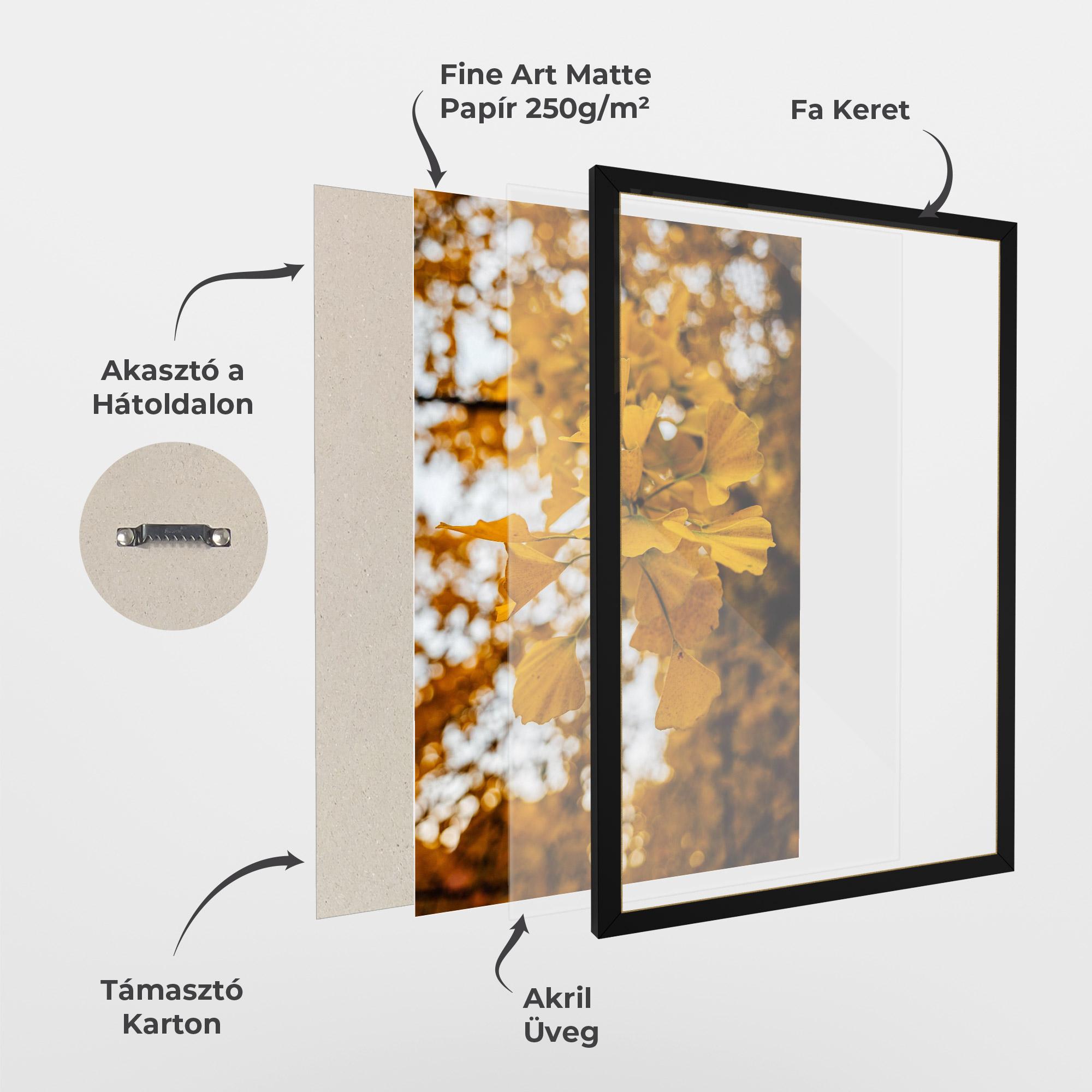 Keretezett Poszter Strong Yellow Leaves mockup 1