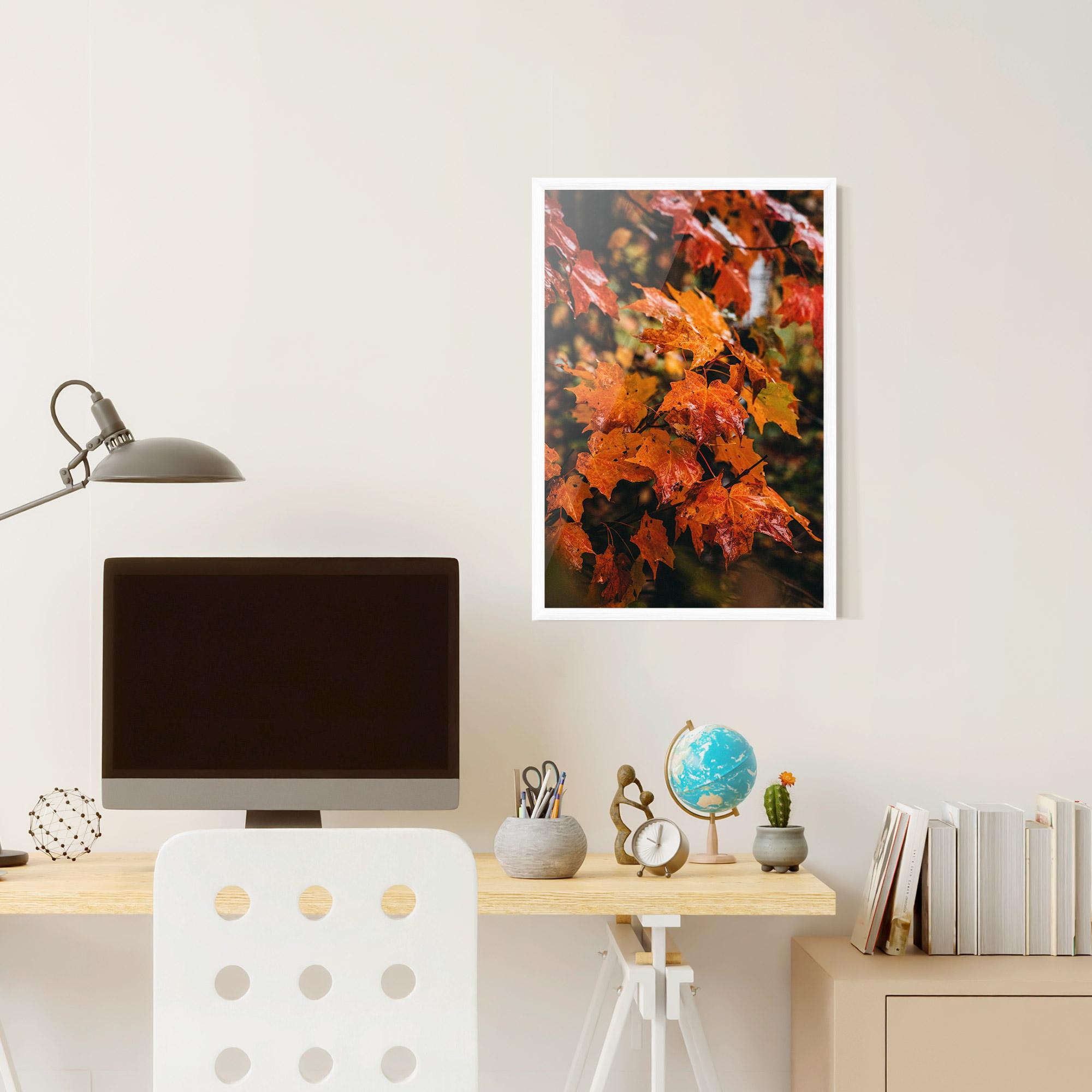 Keretezett Poszter Orange Autumn Leaves mockup 6