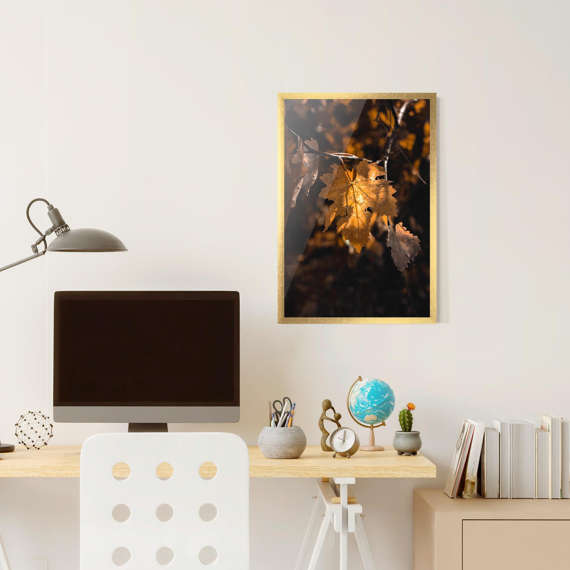 Keretezett Poszter Autumn Brown Leaf mockup 6