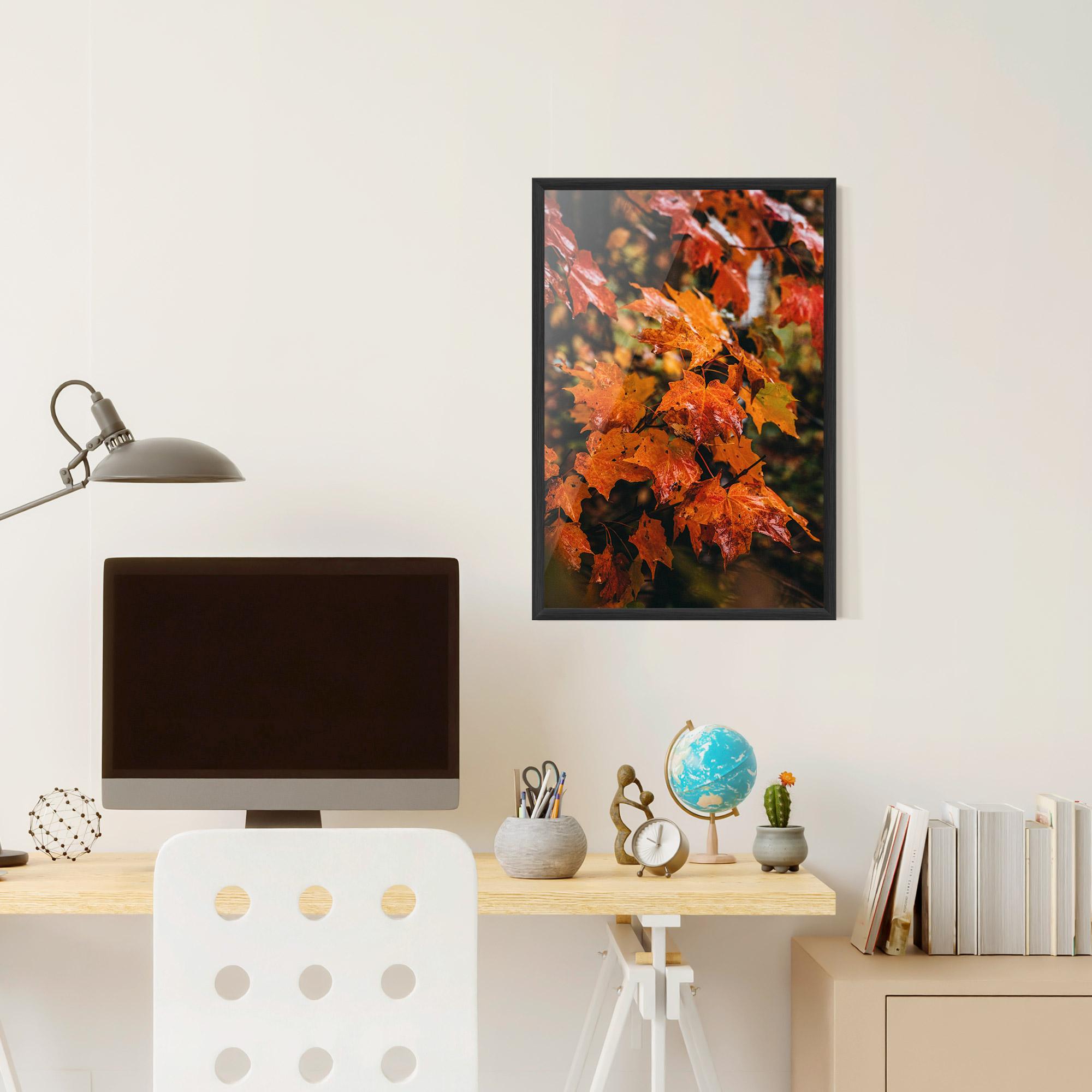 Keretezett Poszter Orange Autumn Leaves mockup 6