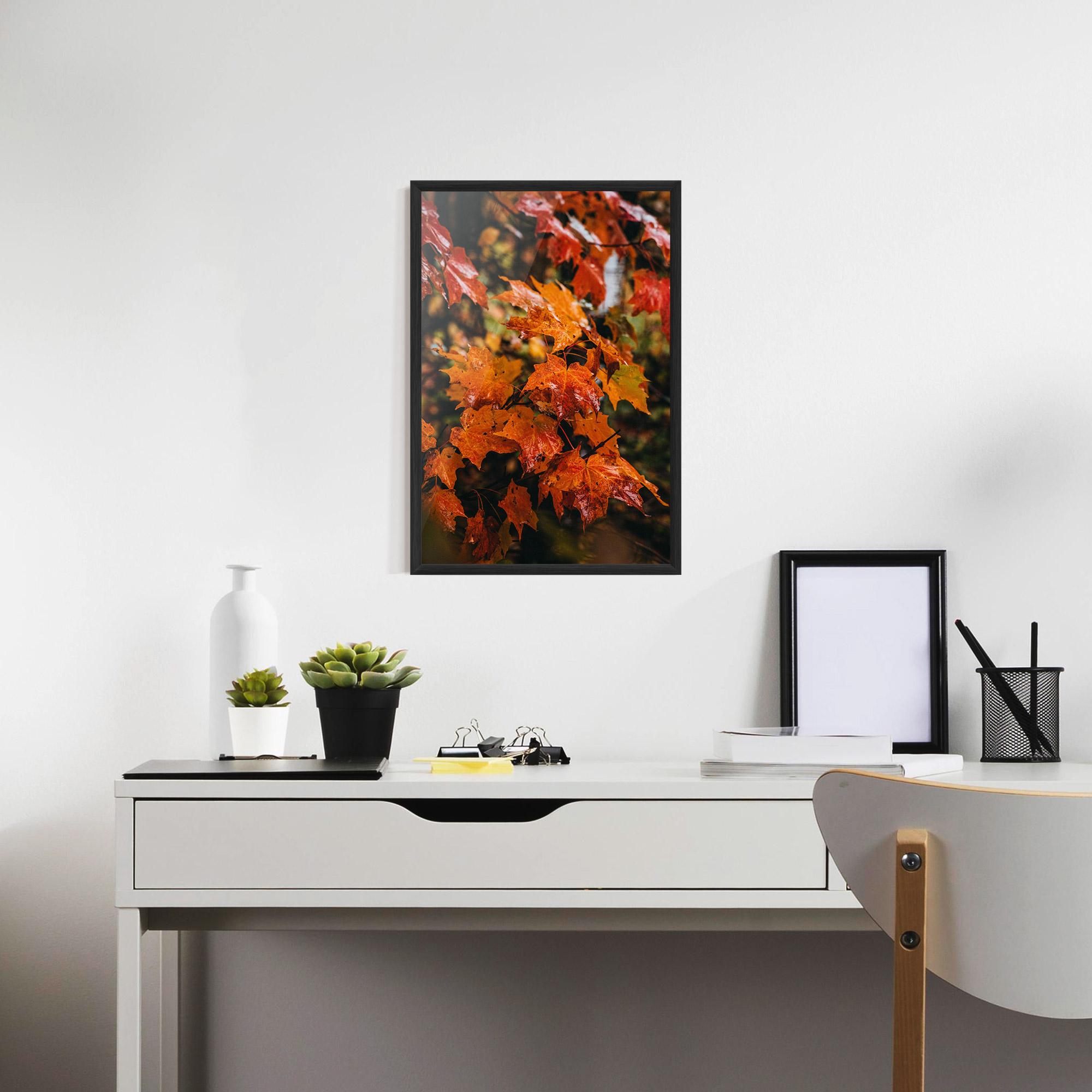 Keretezett Poszter Orange Autumn Leaves mockup 7