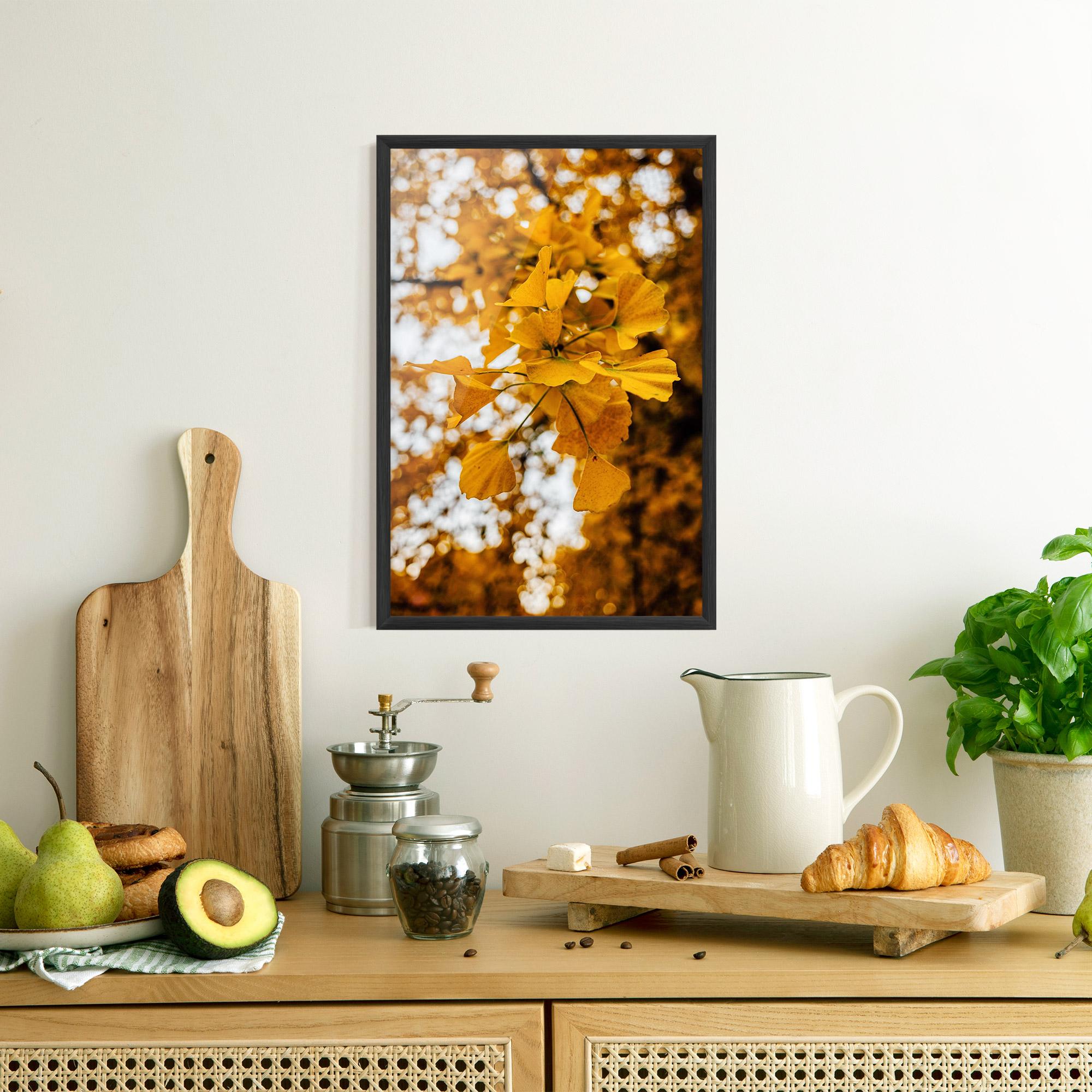 Keretezett Poszter Strong Yellow Leaves mockup 8