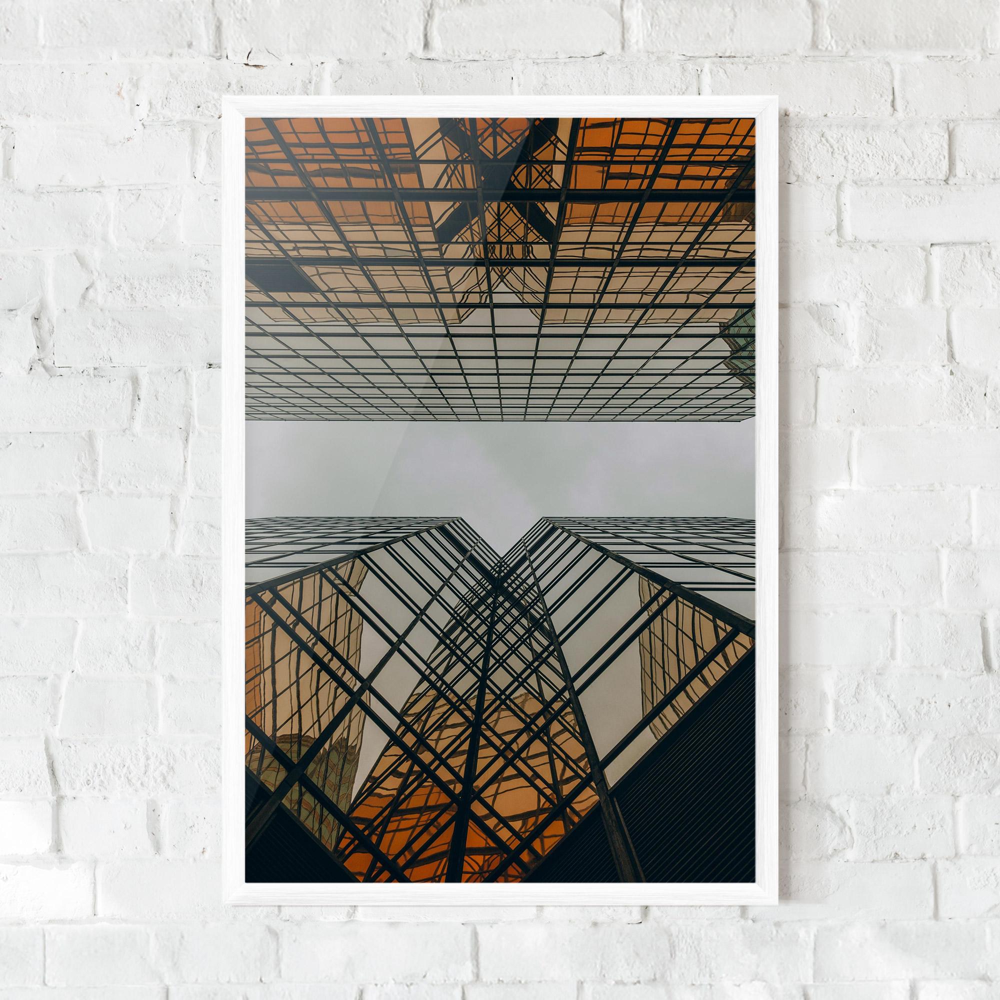 Keretezett Poszter Orange Glass Building mockup 0