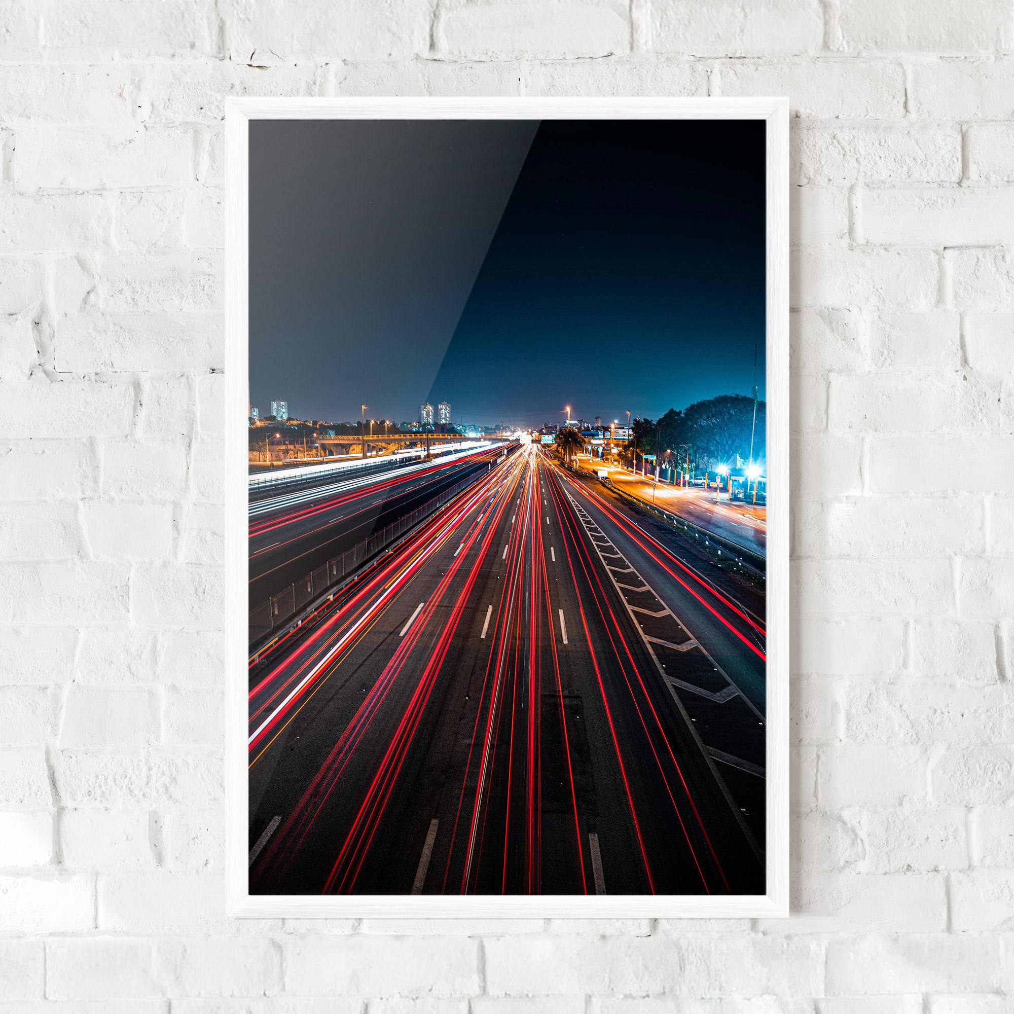 Keretezett Poszter Red Car Lightgs mockup 0