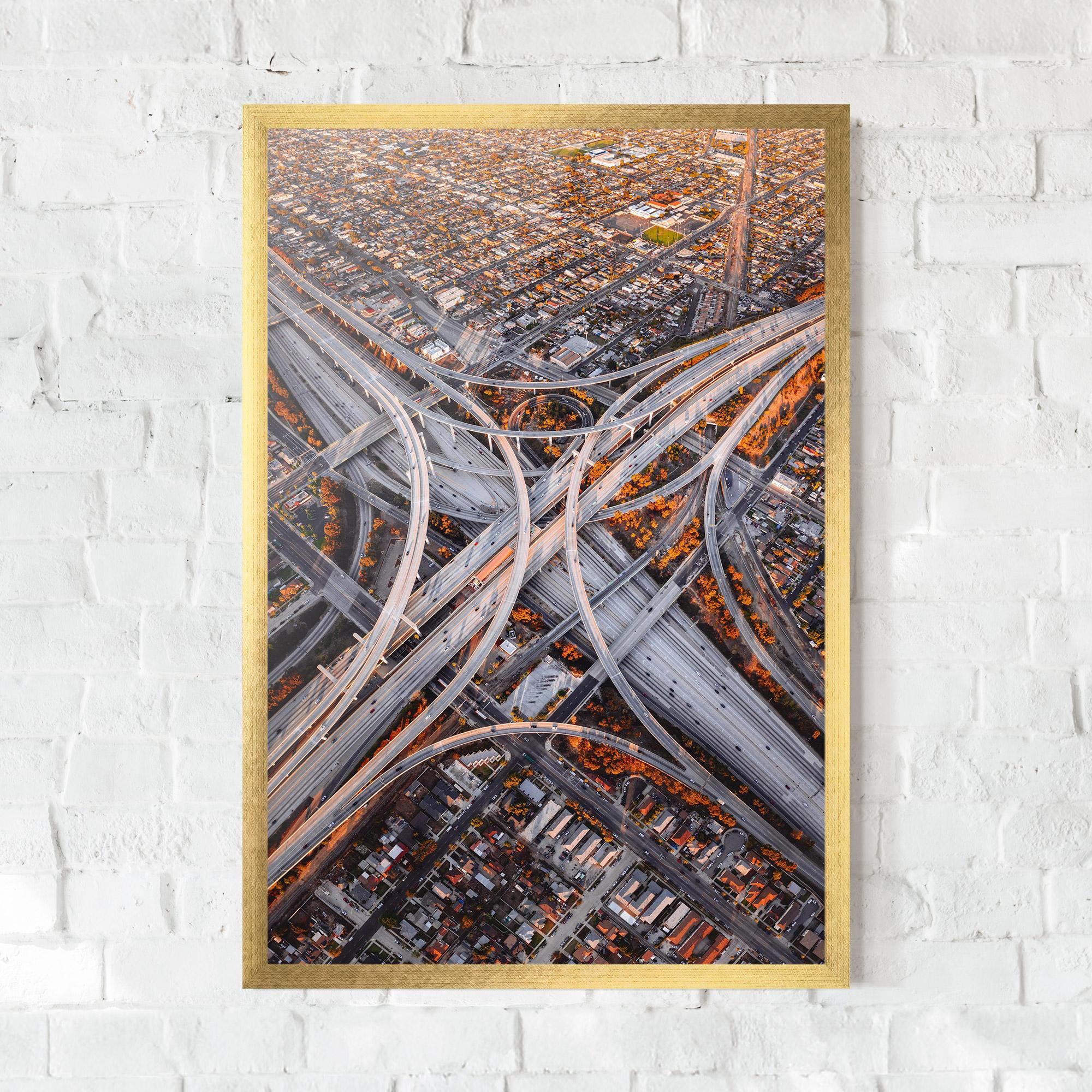 Keretezett Poszter Big Road City mockup 0