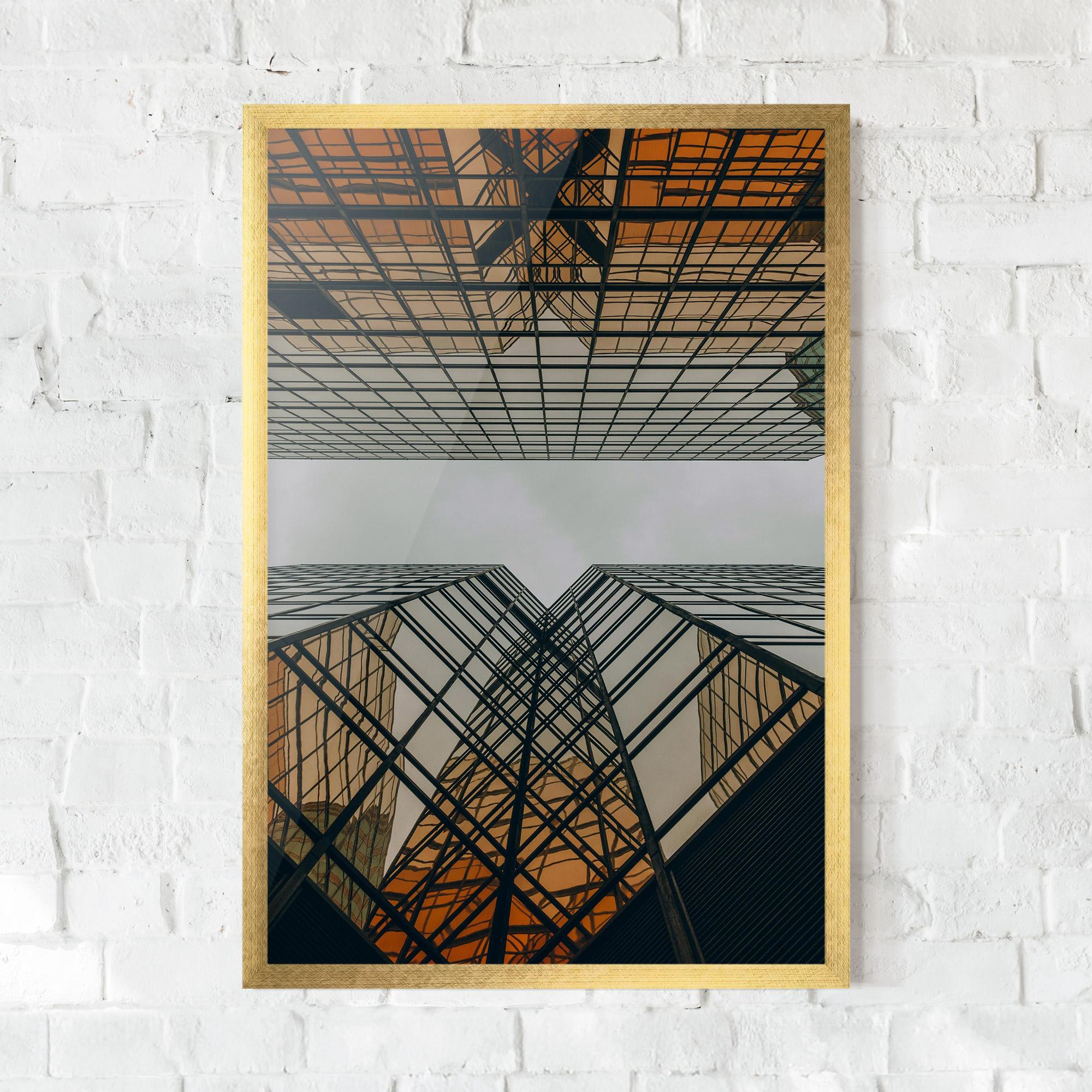 Keretezett Poszter Orange Glass Building mockup 0
