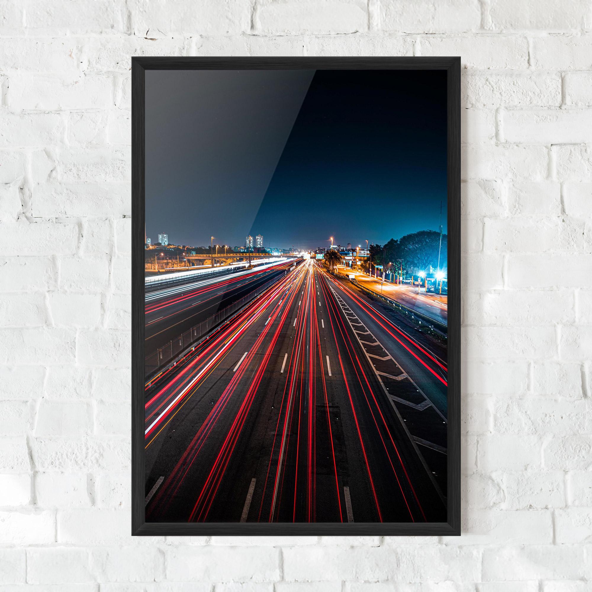 Keretezett Poszter Red Car Lightgs mockup 0