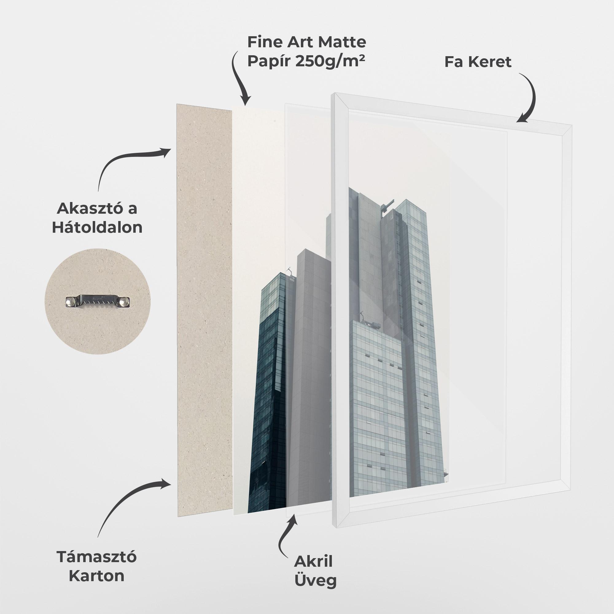 Keretezett Poszter Blue High Building mockup 1