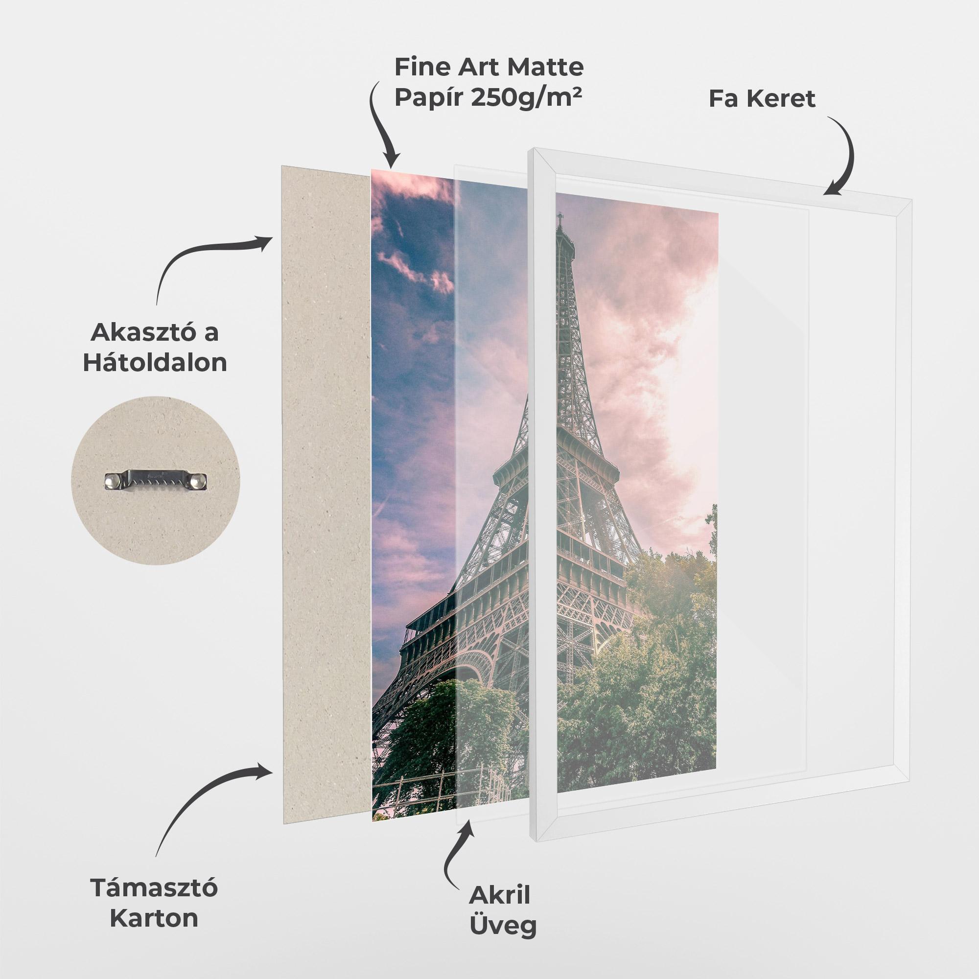 Keretezett Poszter Eiffel Under Pink Sky mockup 1
