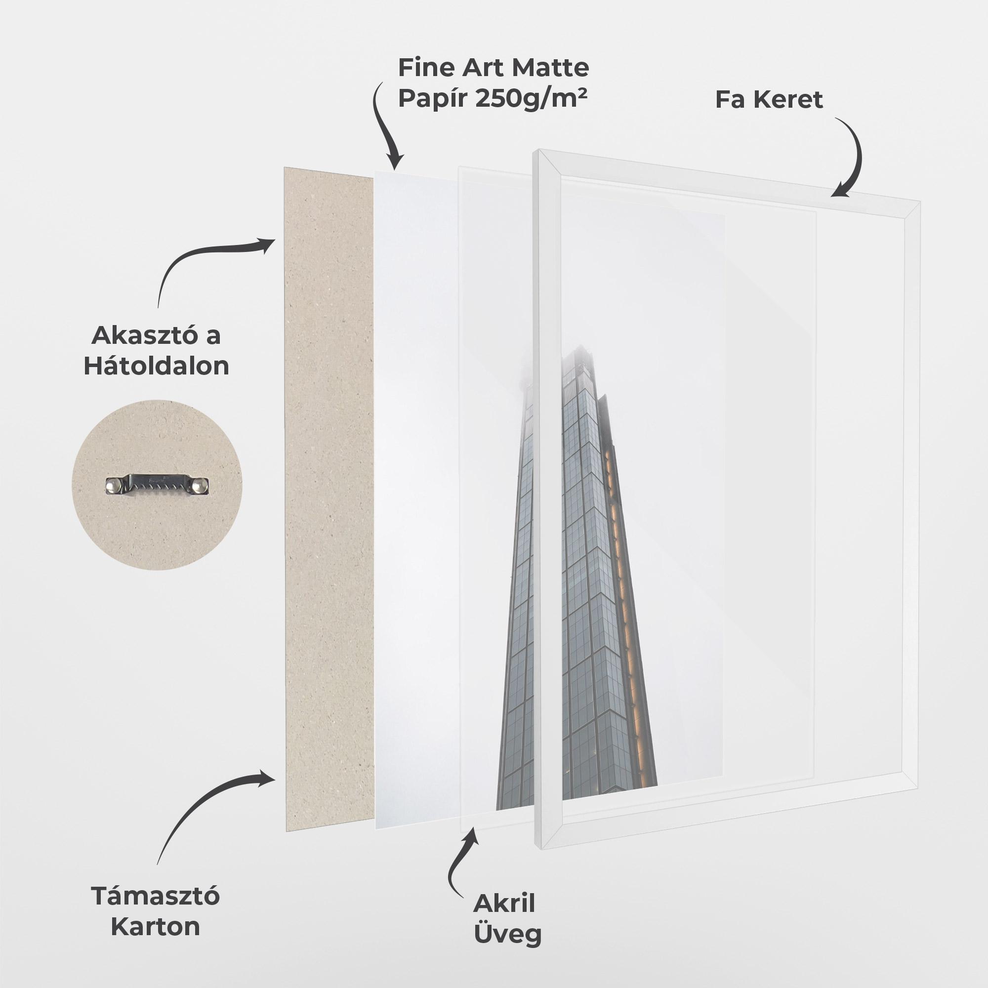 Keretezett Poszter Foggy High Building mockup 1