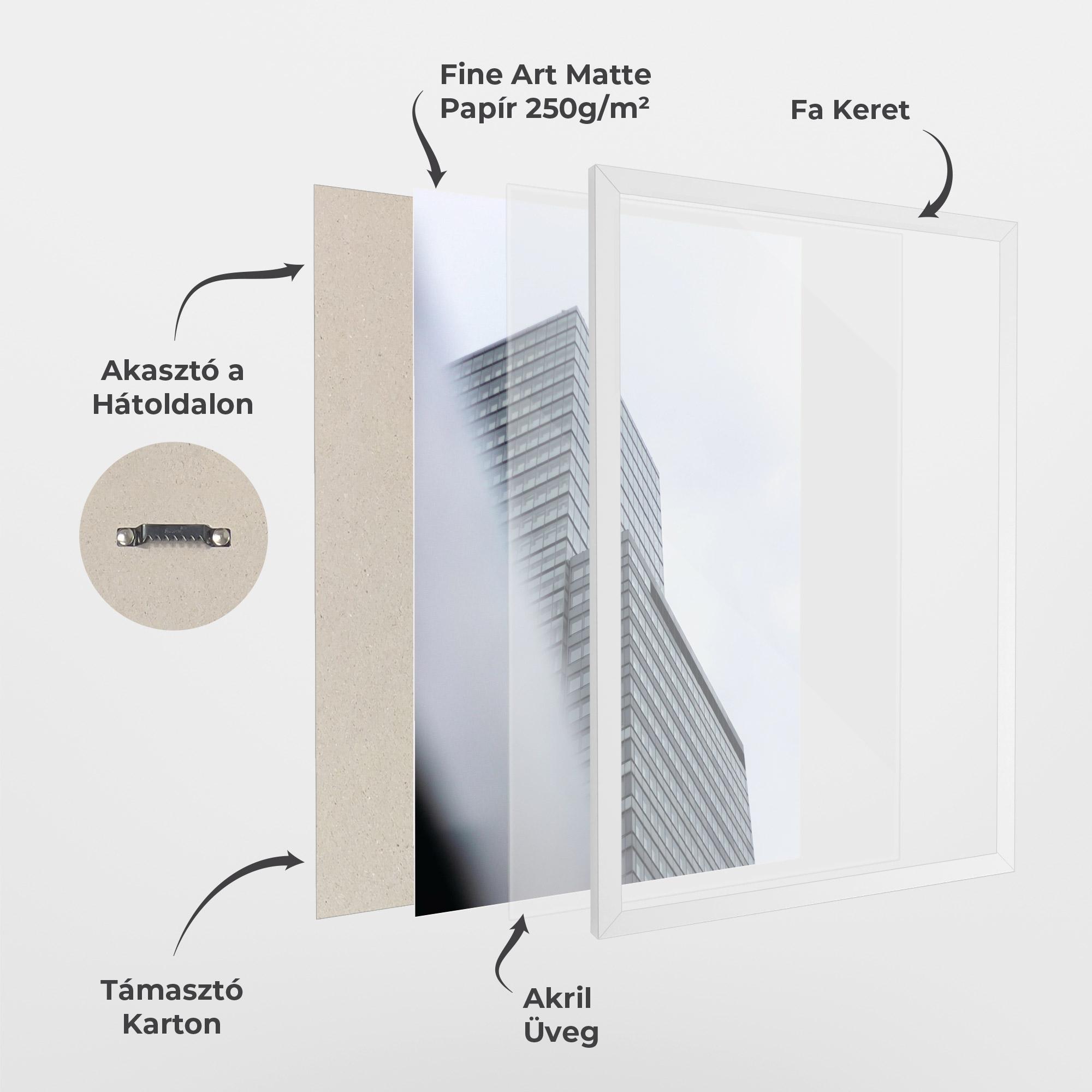 Keretezett Poszter Grey White Building mockup 1