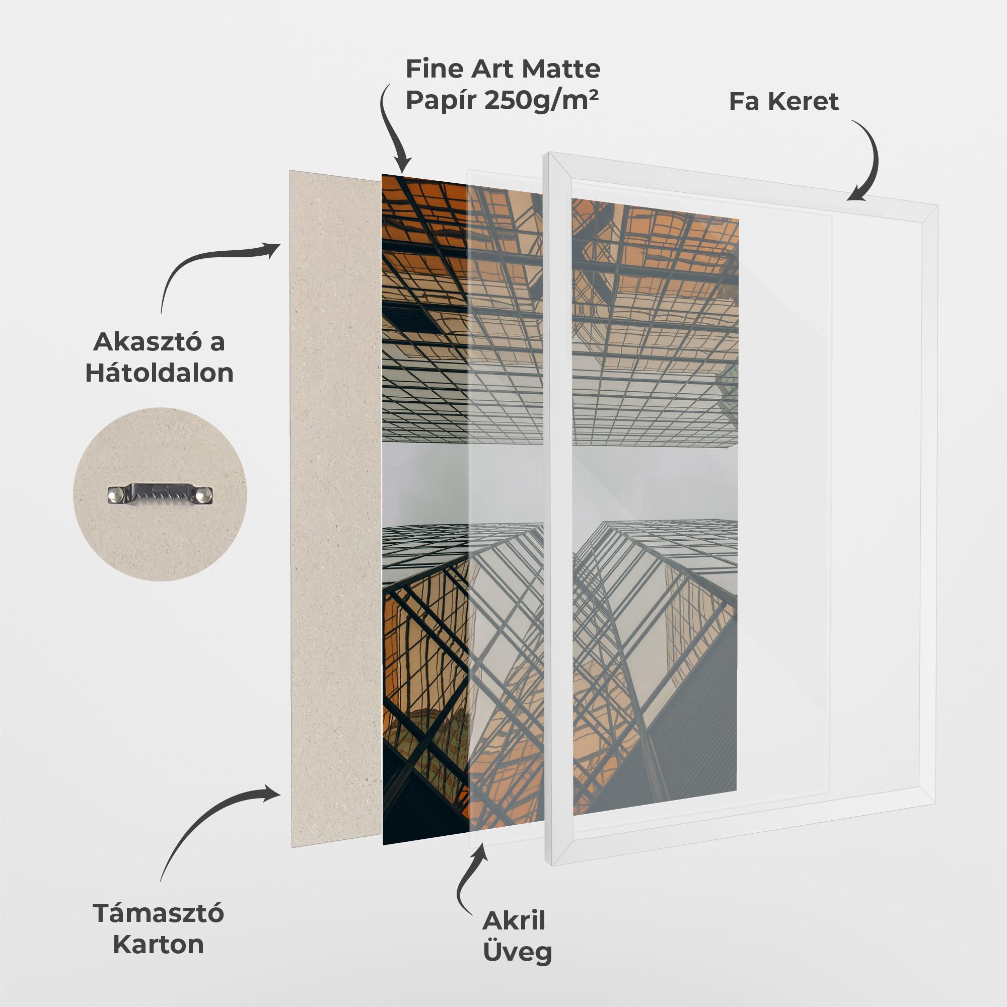 Keretezett Poszter Orange Glass Building mockup 1