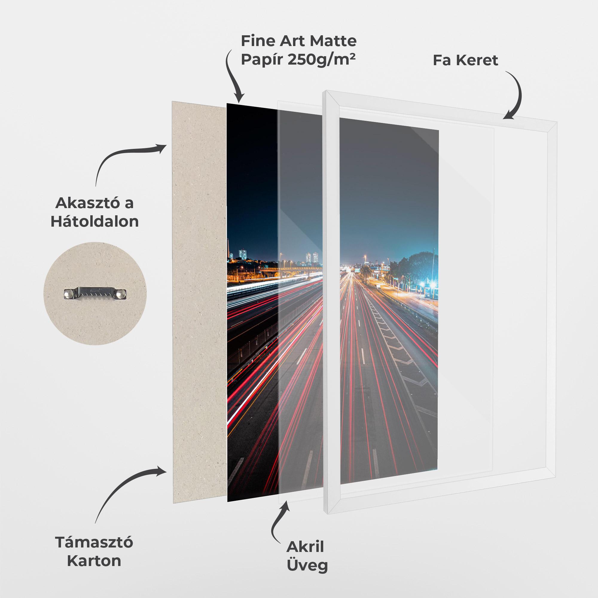 Keretezett Poszter Red Car Lightgs mockup 1