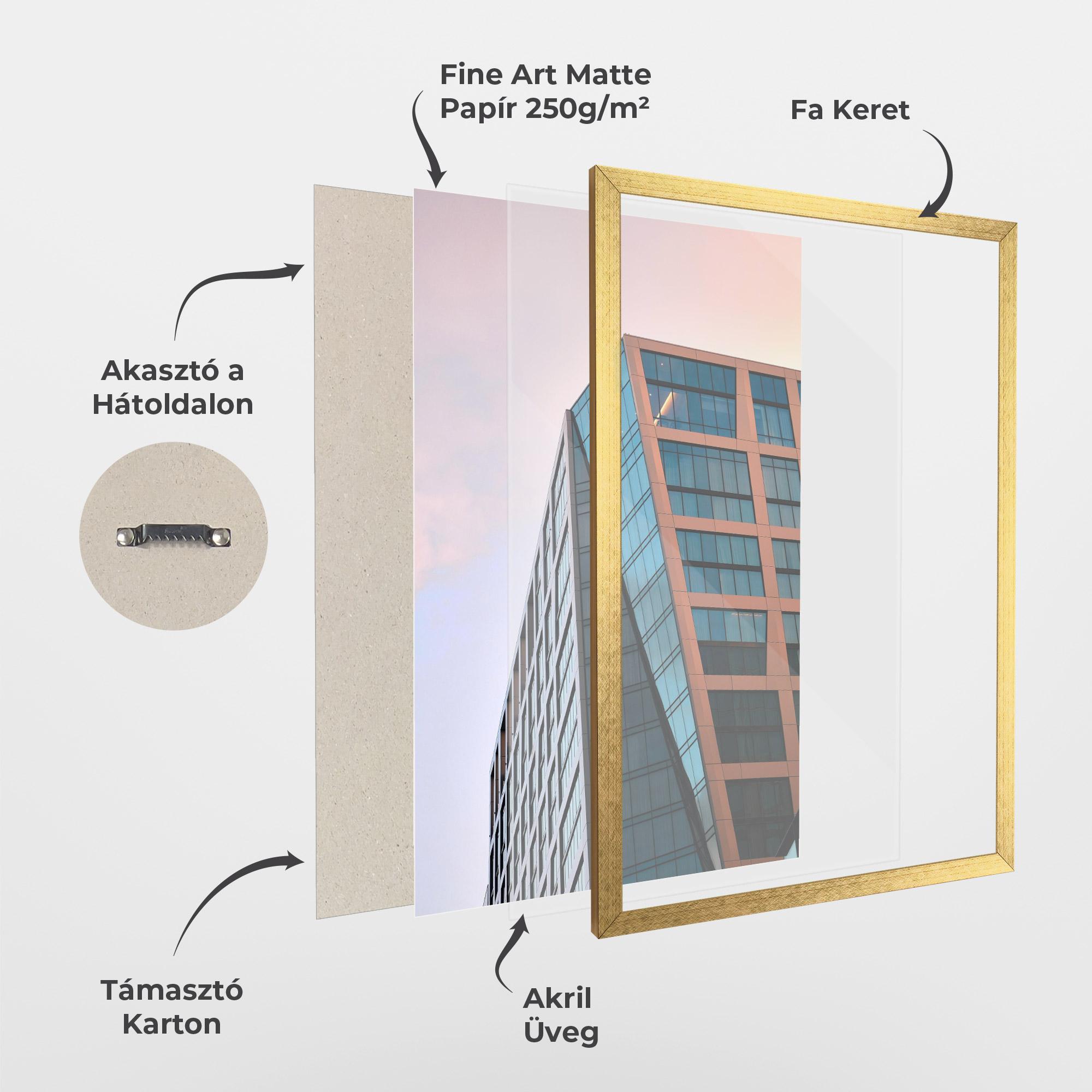 Keretezett Poszter Blue Glass Building mockup 1