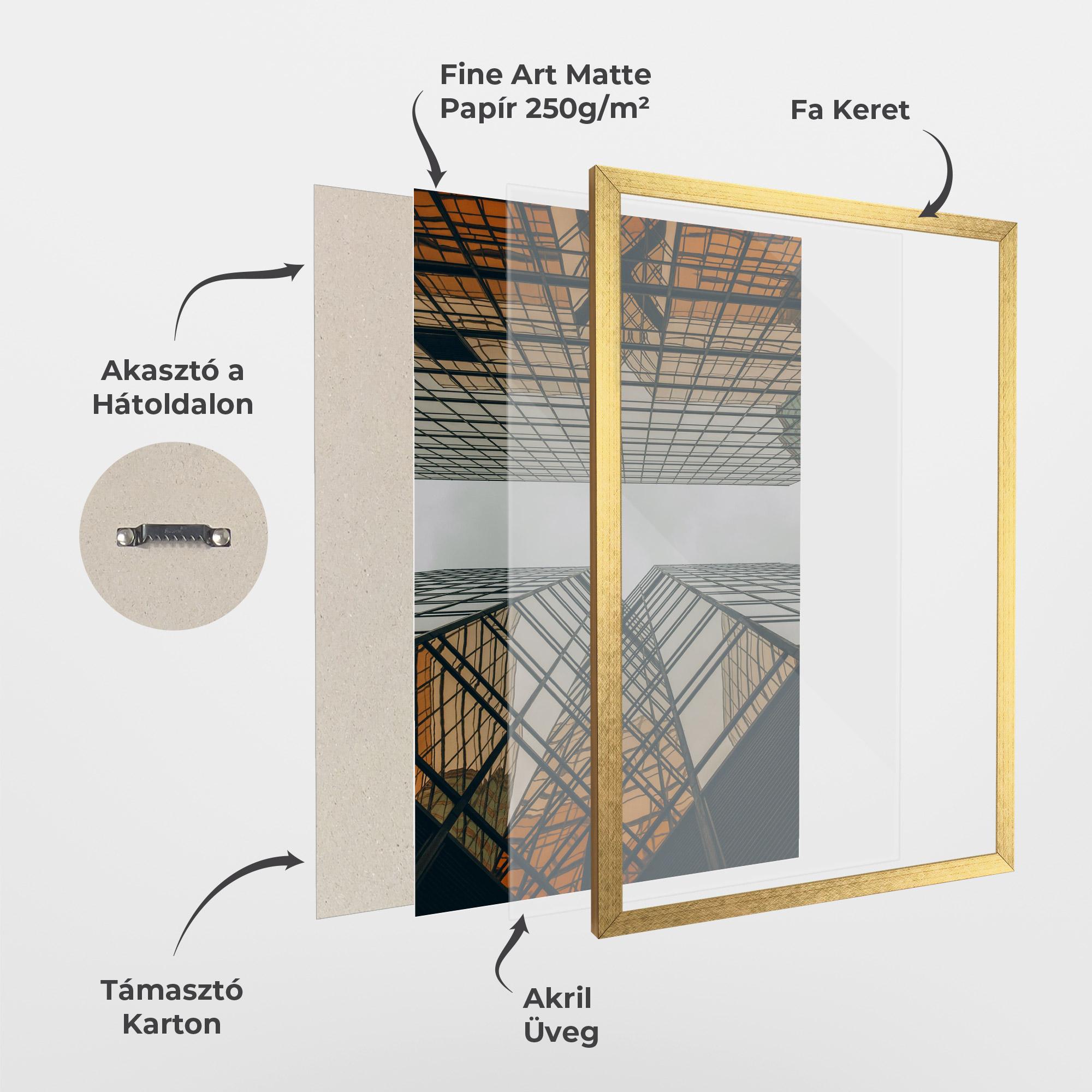 Keretezett Poszter Orange Glass Building mockup 1