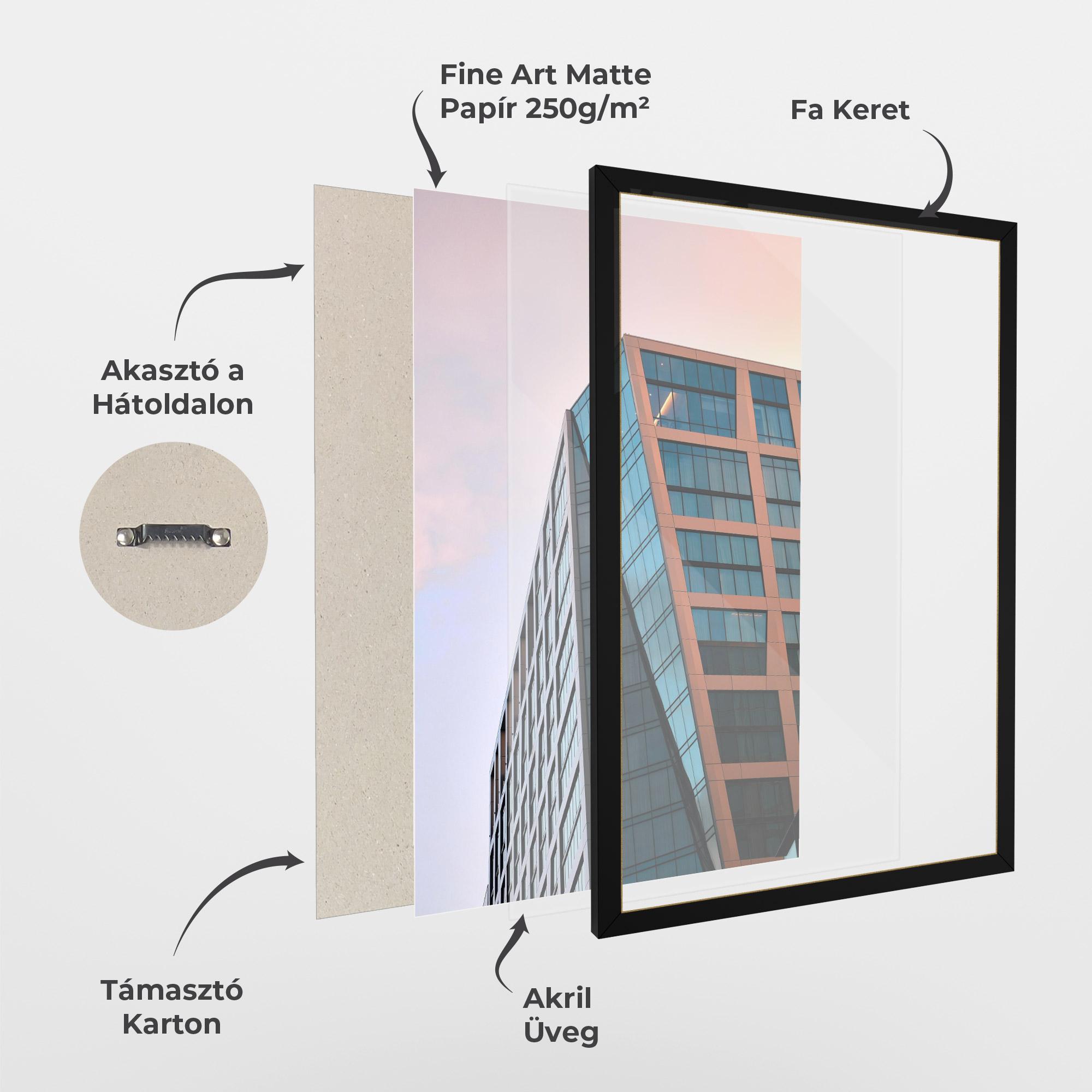 Keretezett Poszter Blue Glass Building mockup 1