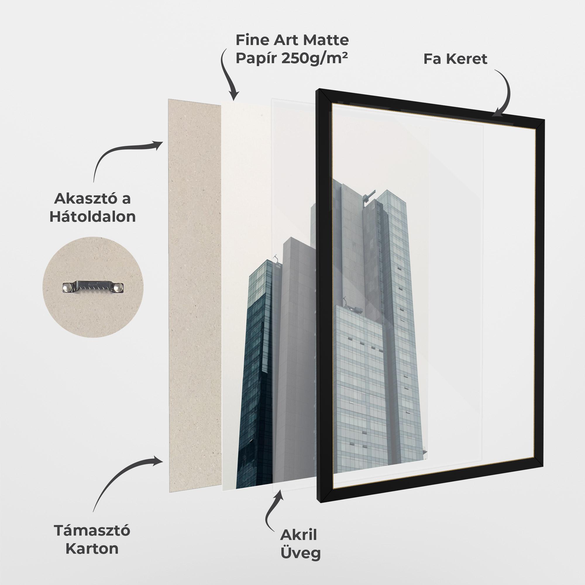 Keretezett Poszter Blue High Building mockup 1