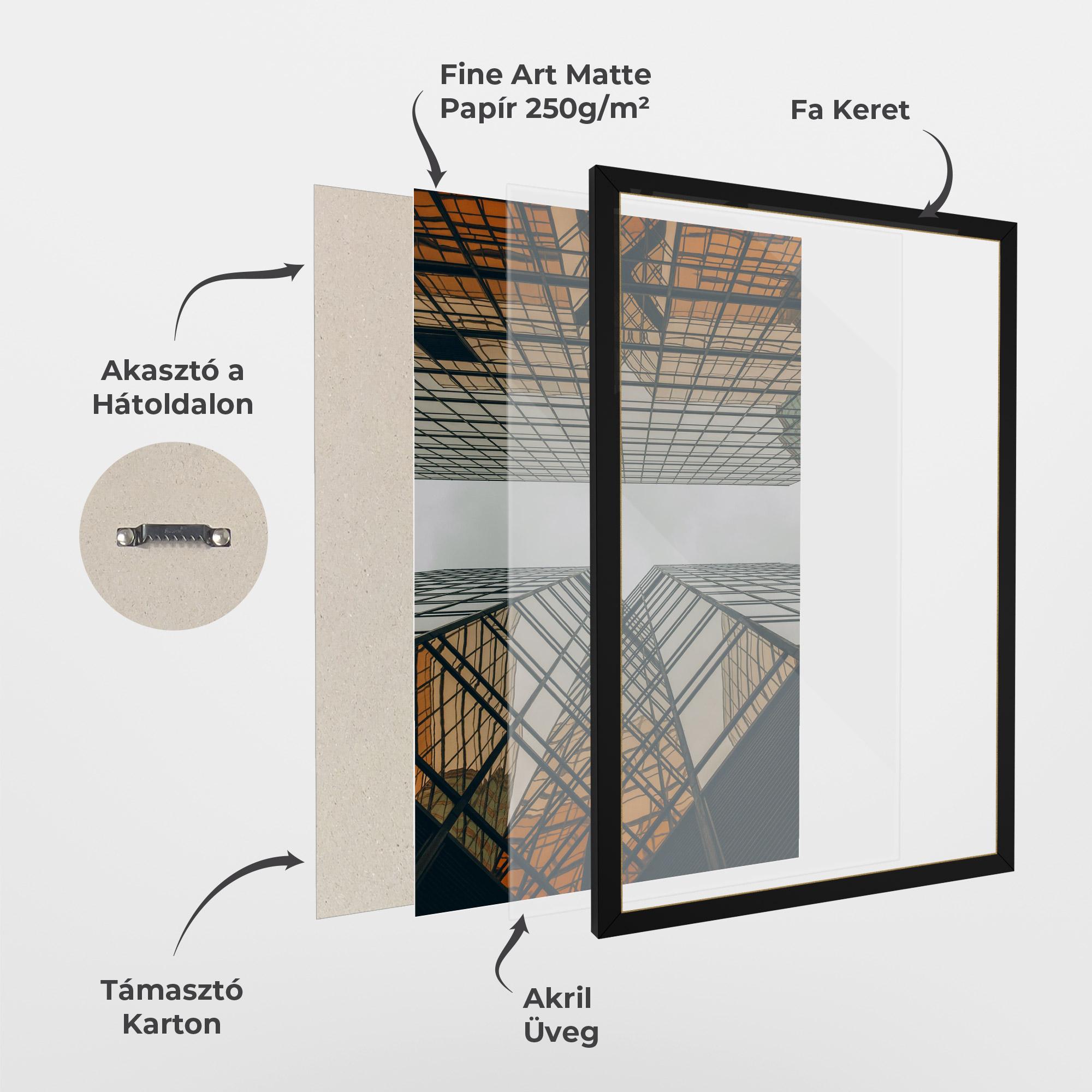 Keretezett Poszter Orange Glass Building mockup 1