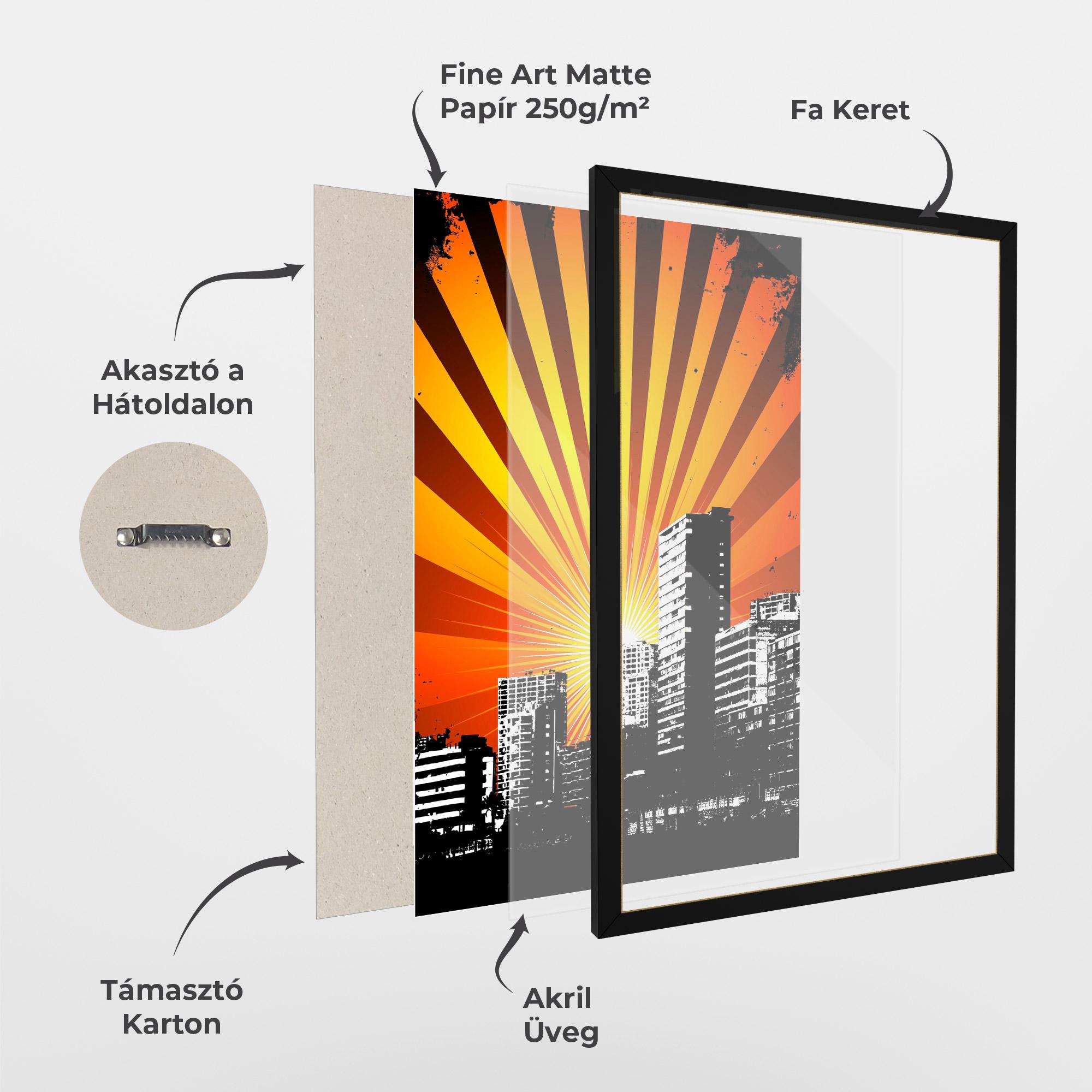 Keretezett Poszter Sunset Building mockup 1