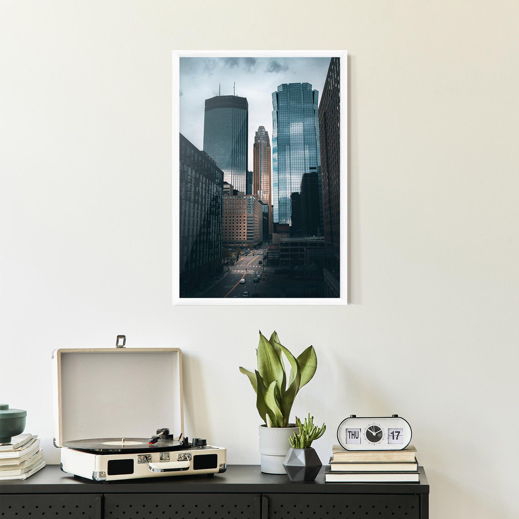 Keretezett Poszter Big Blue Building mockup 2