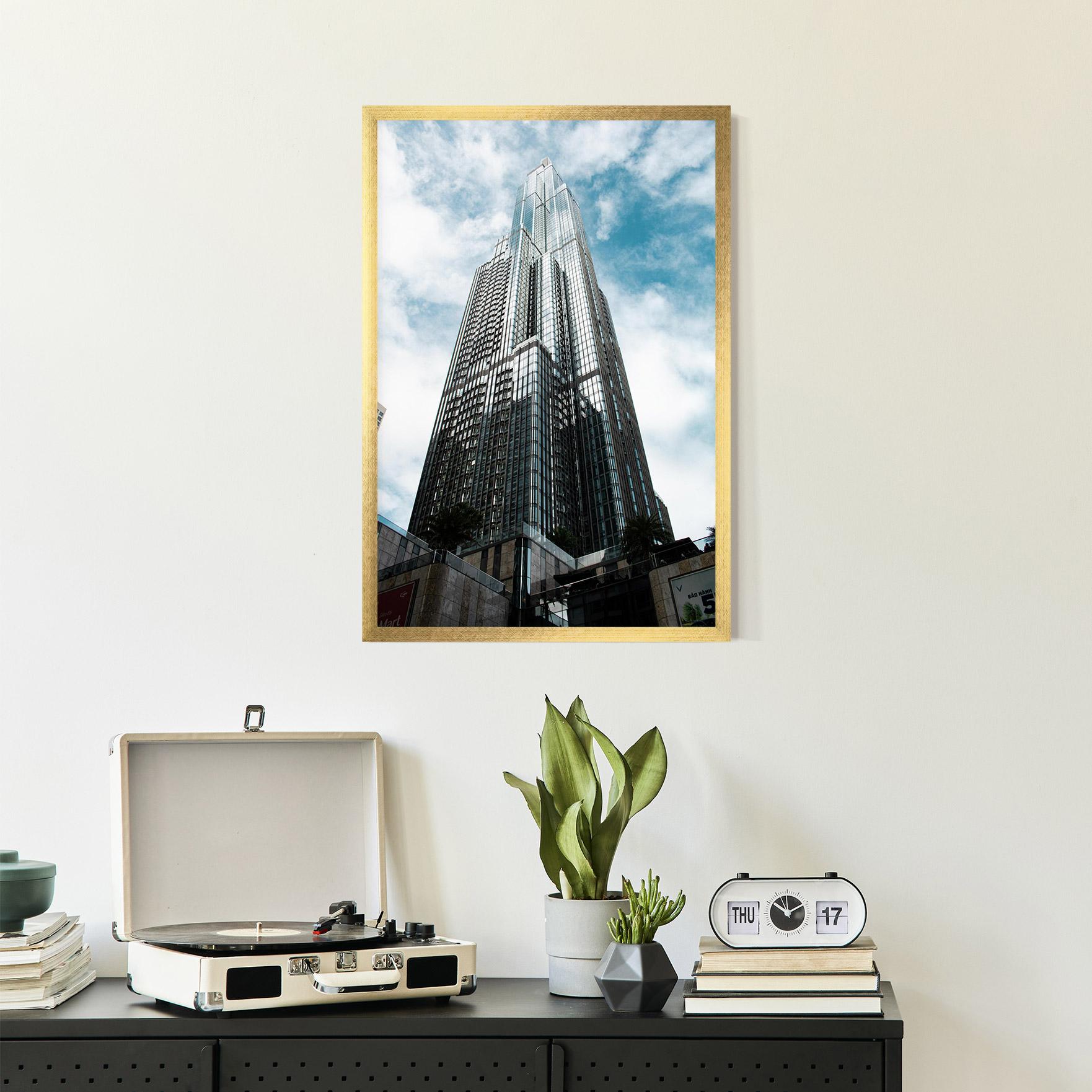 Keretezett Poszter High Building Sky mockup 2