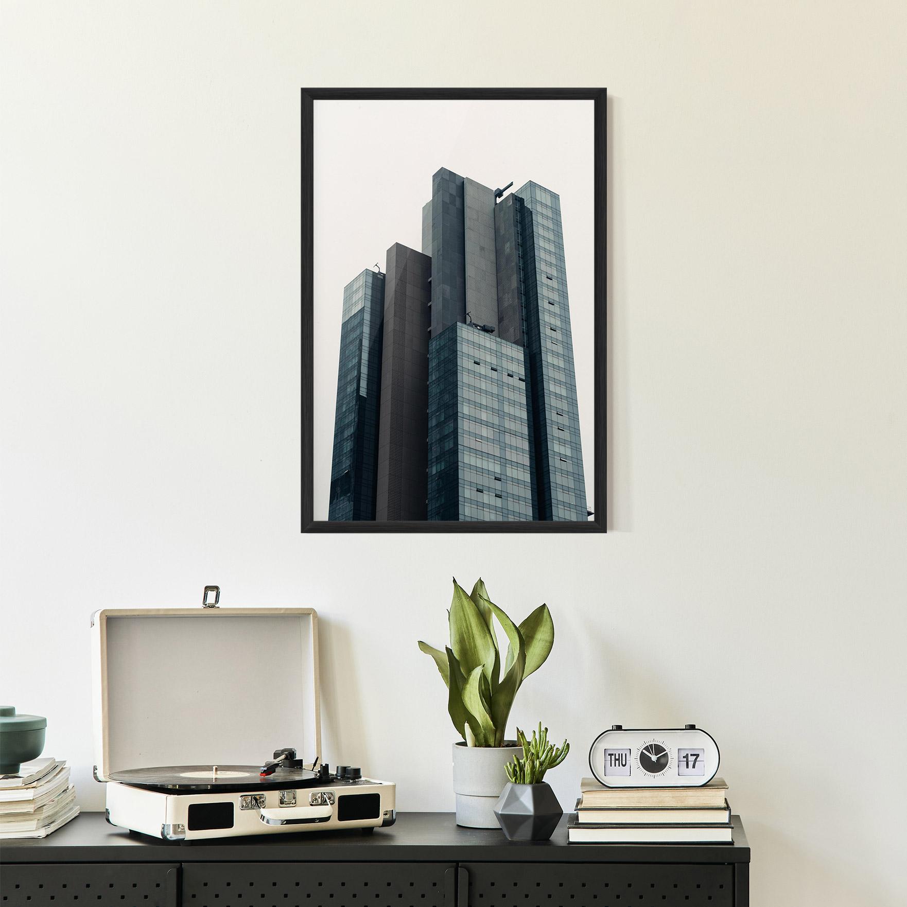 Keretezett Poszter Blue High Building mockup 2