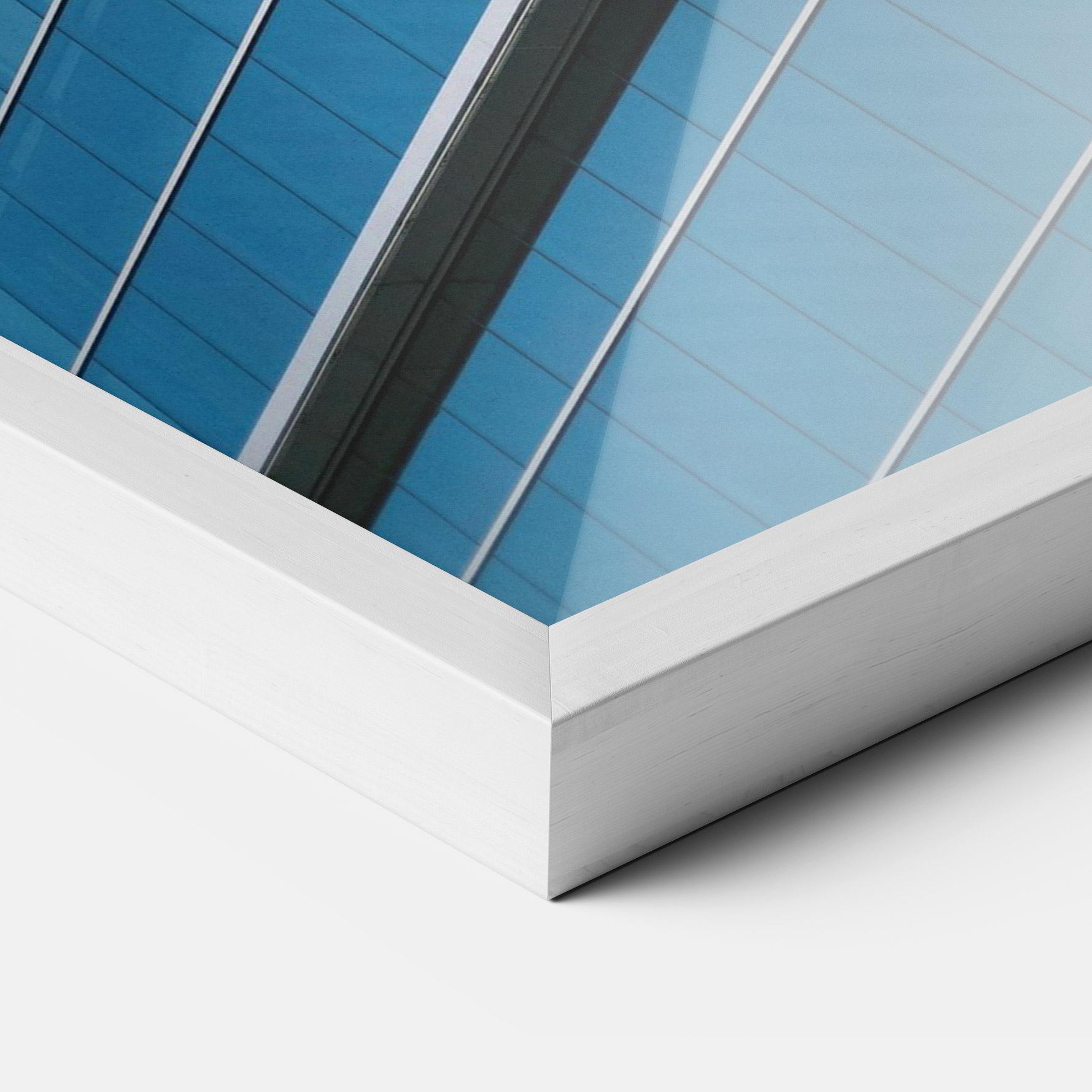 Keretezett Poszter Blue Glass Tower mockup 3